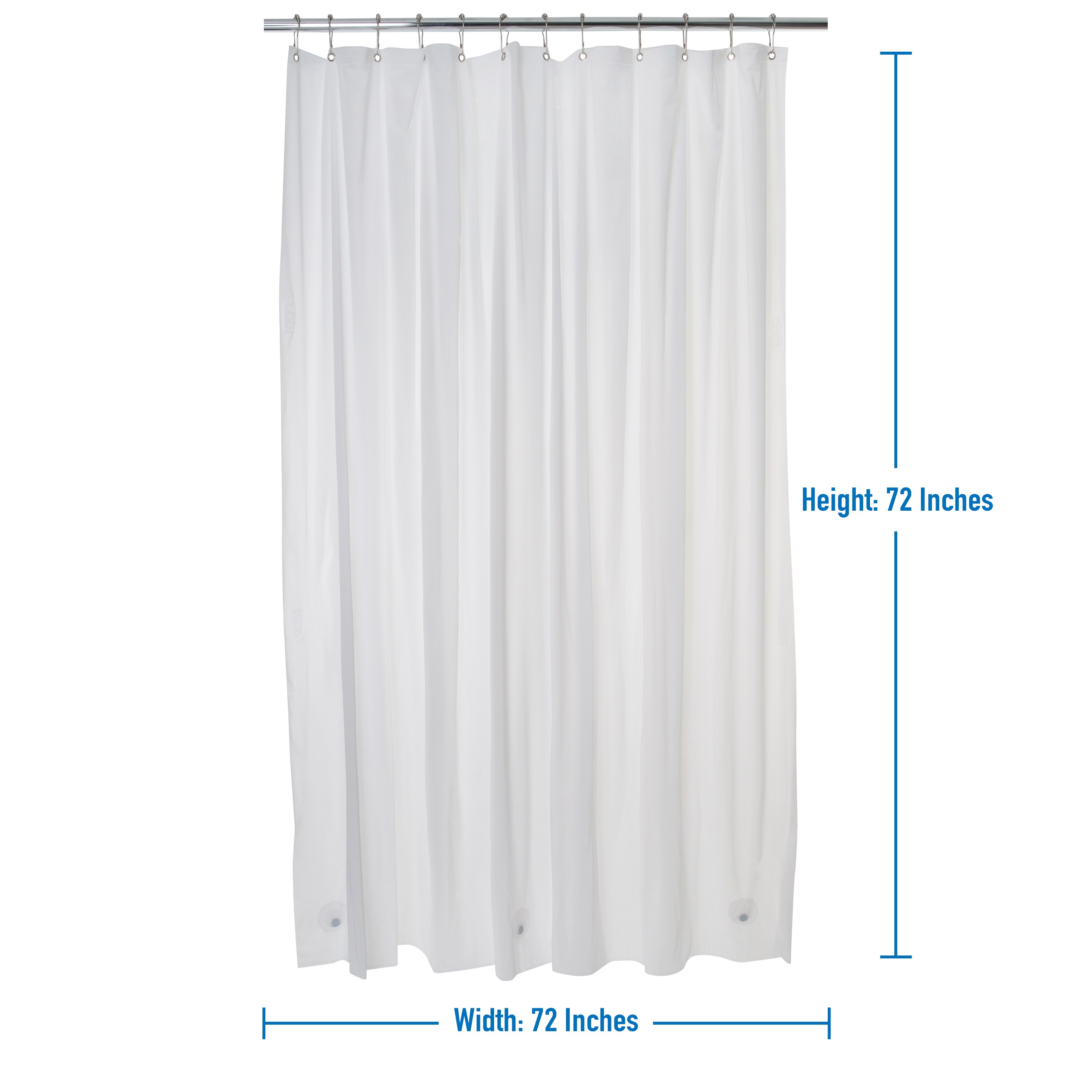 Bath Bliss 5110-WHITE Shower-Curtains-Liners - View #2