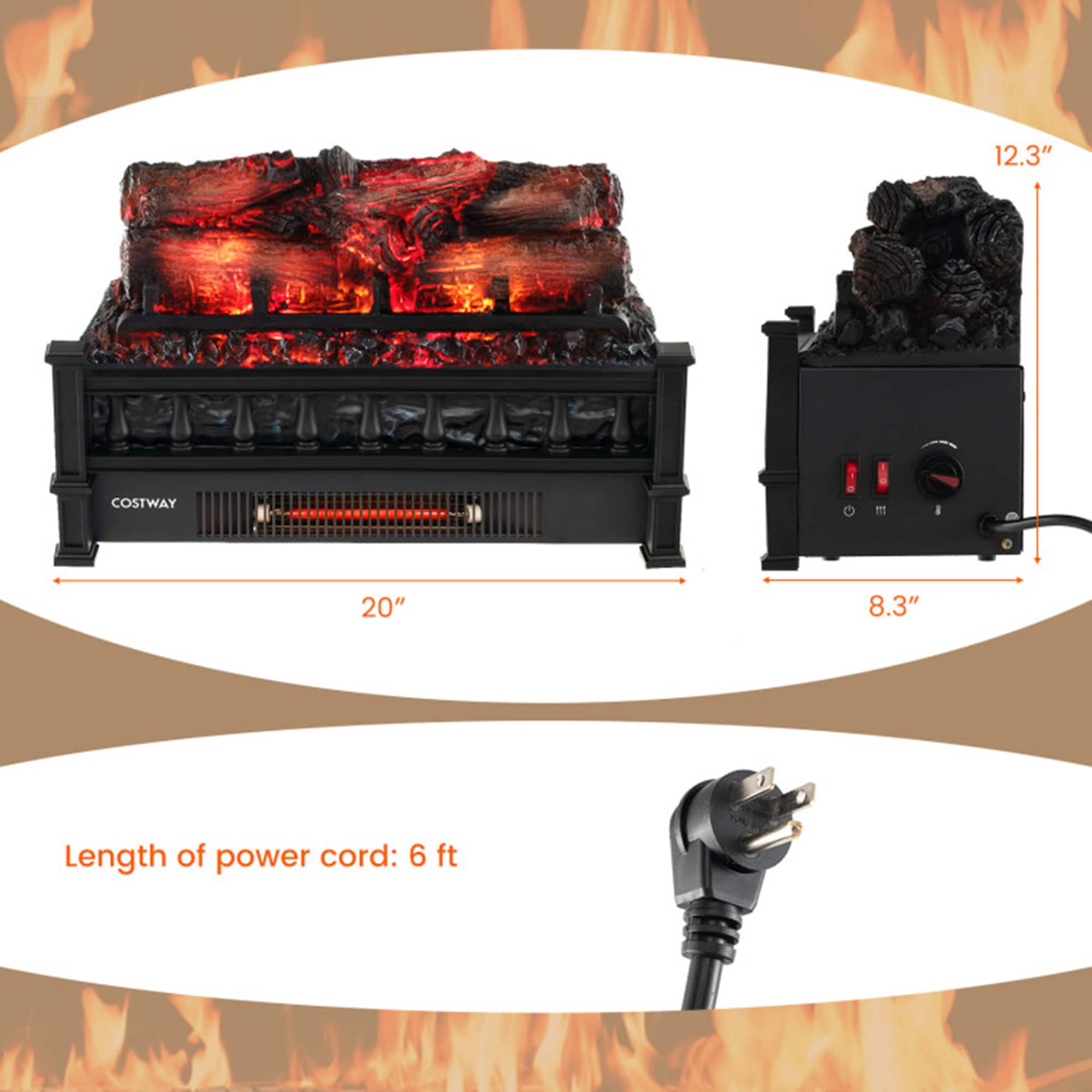 Mondawe MO-SEF5876 Electric-Fireplace-Logs - View #10