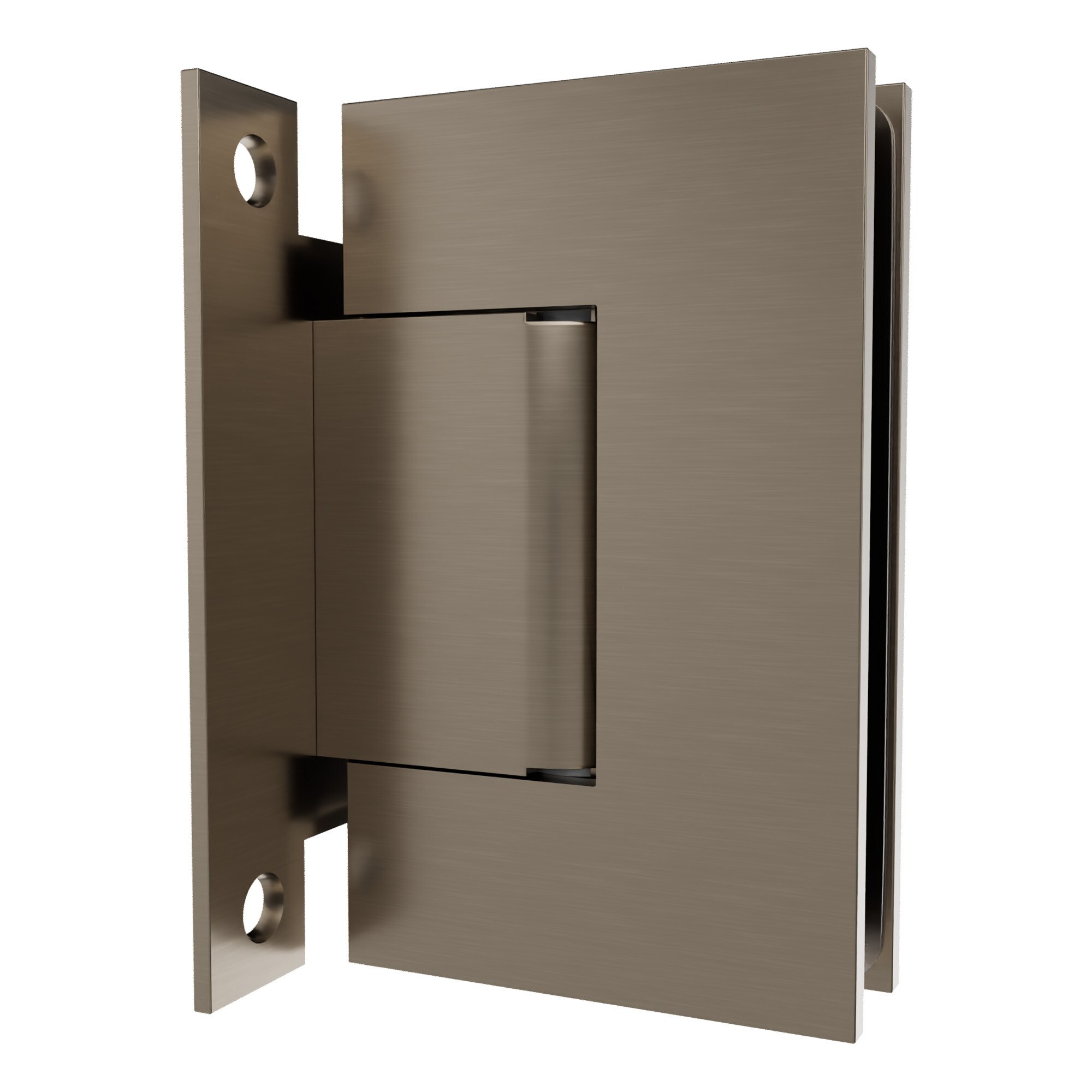 Brixwell  VH037BN Wall Mount H Back Plate Hinge For 3/8 in To 1/2 in Glass Thickness Brushed Nickel Finish