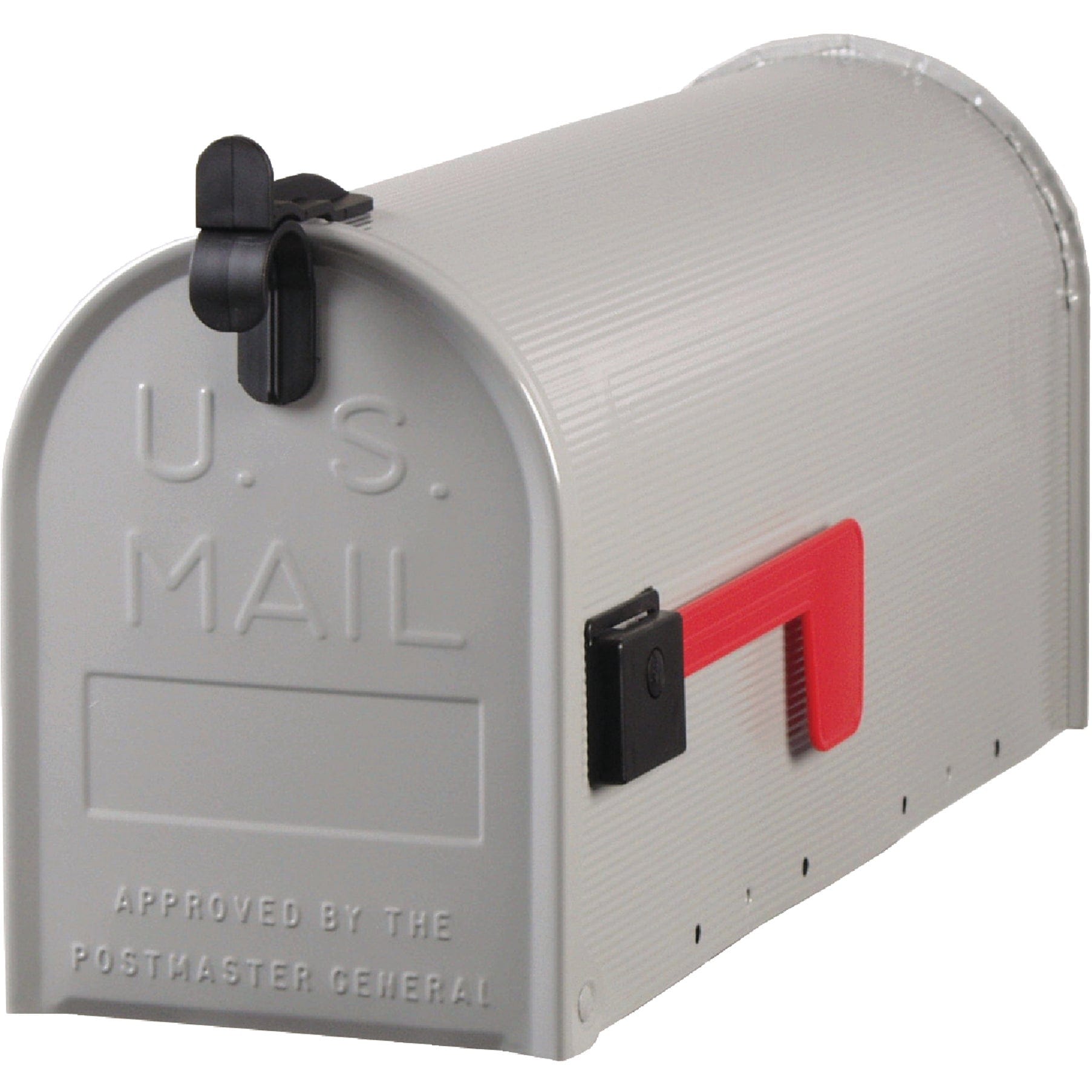 The Solar Group Gibraltar Grayson ST10 Ribbed Galvanized Steel Post-Mount Mailbox Silver Gray 9-1/2 in. H x 6-3/4 in. W x 20-1/4 in. L.