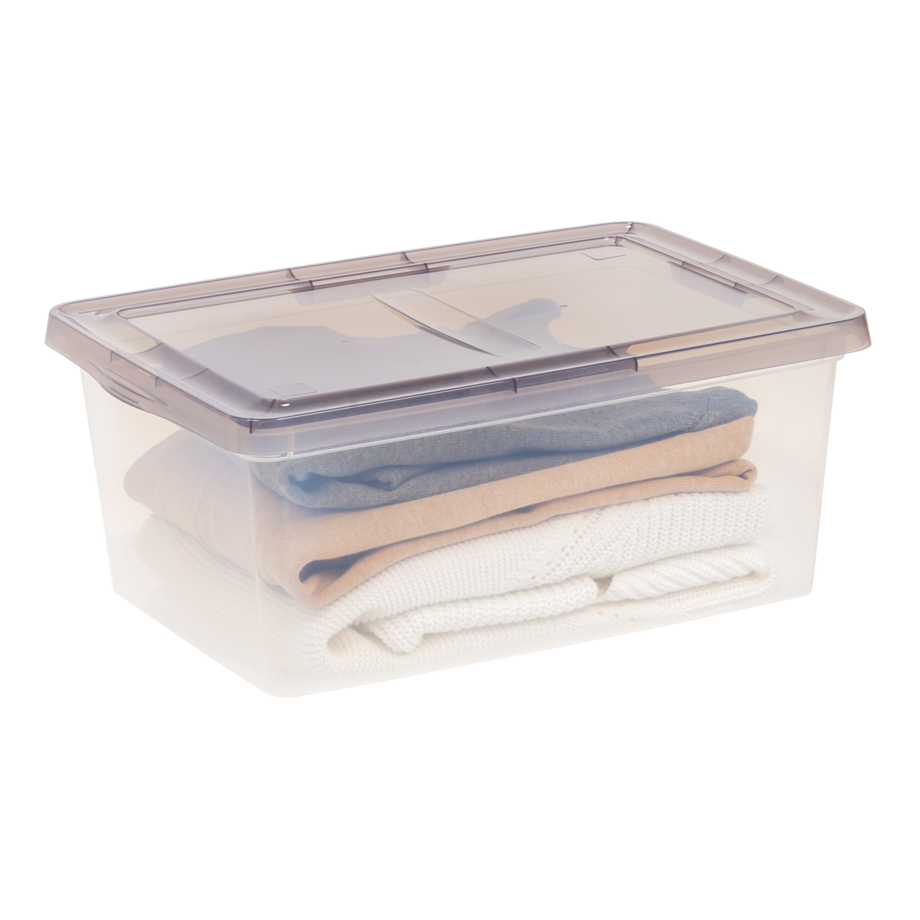 IRIS USA 18 x 10 Plastic File Storage Organizer Box with Snap-Tight Lid,  Gray 