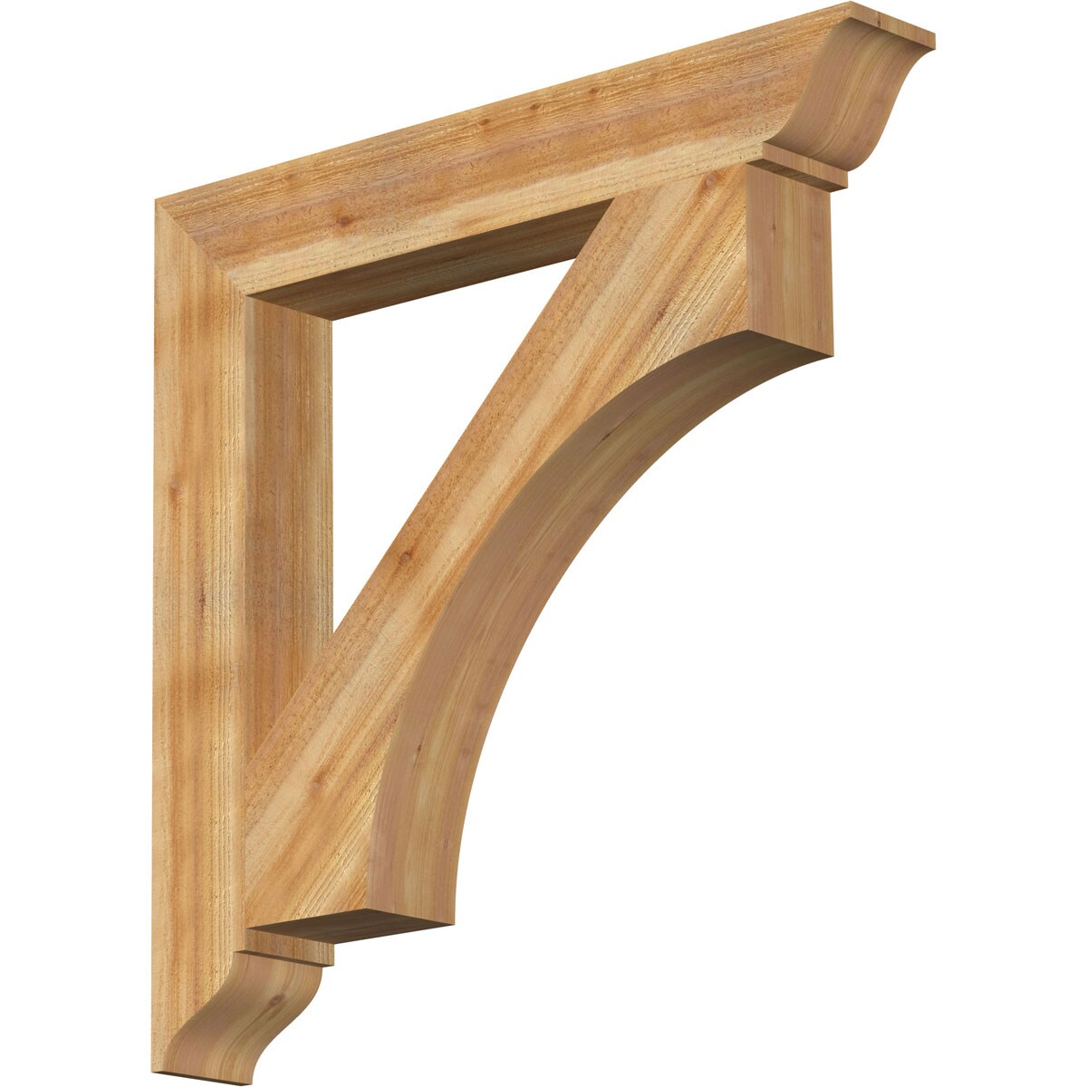 Ekena Millwork BKT06X42X42WTL01RWR Westlake traditional rough sawn 6-in x 42-in x 42-in Western red cedar Brown Wood Standard bracket