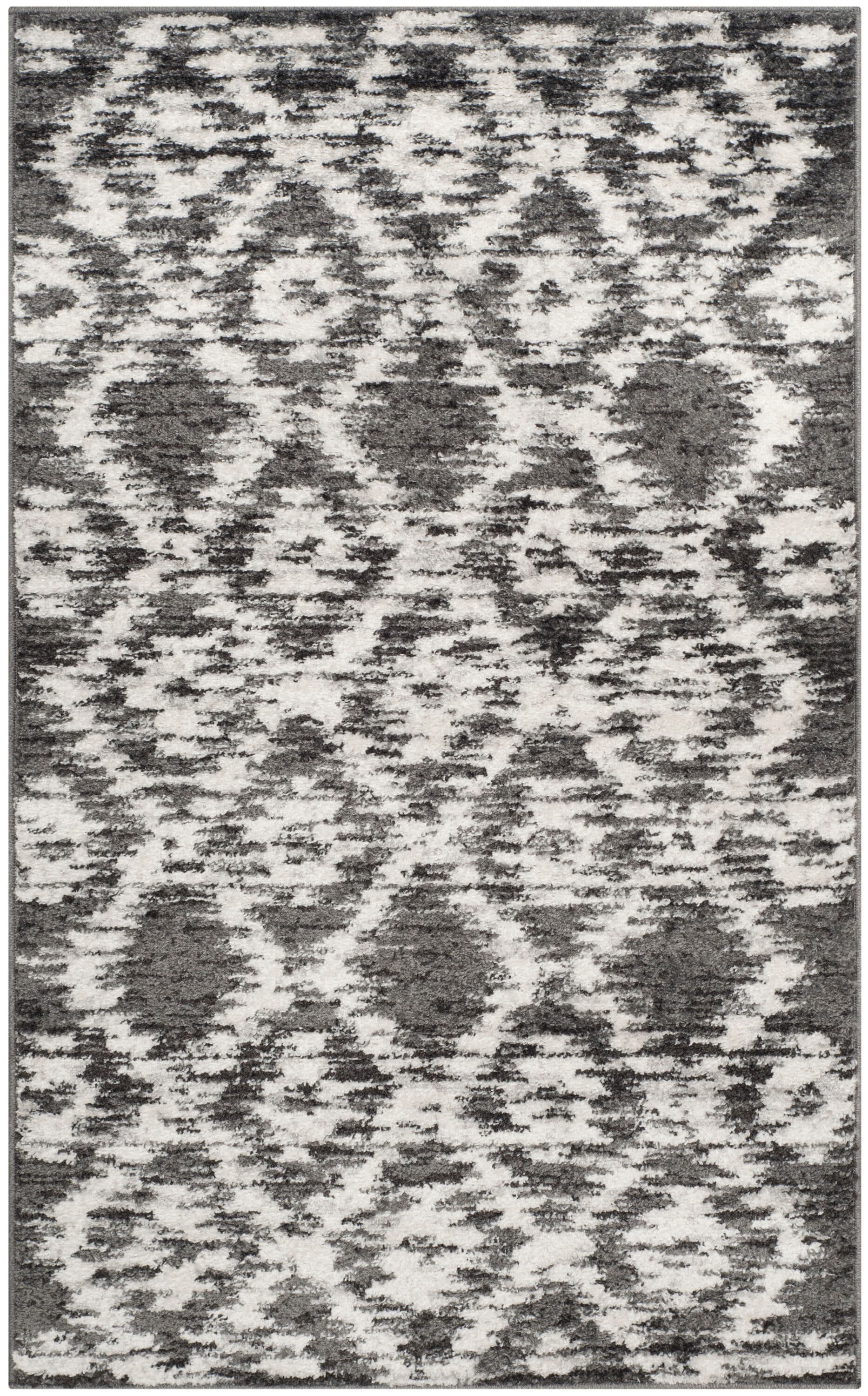 Chic Lodge-Style Ivory/Rose Hand-Knotted 3' x 5' Synthetic Rug