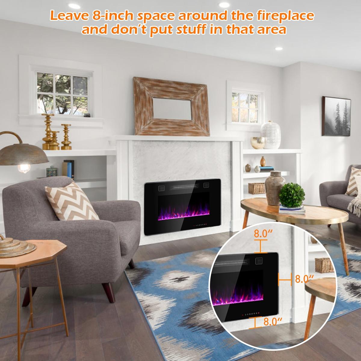 BABOOM 30-in W Black Fan-forced Electric Fireplace in the Electric ...