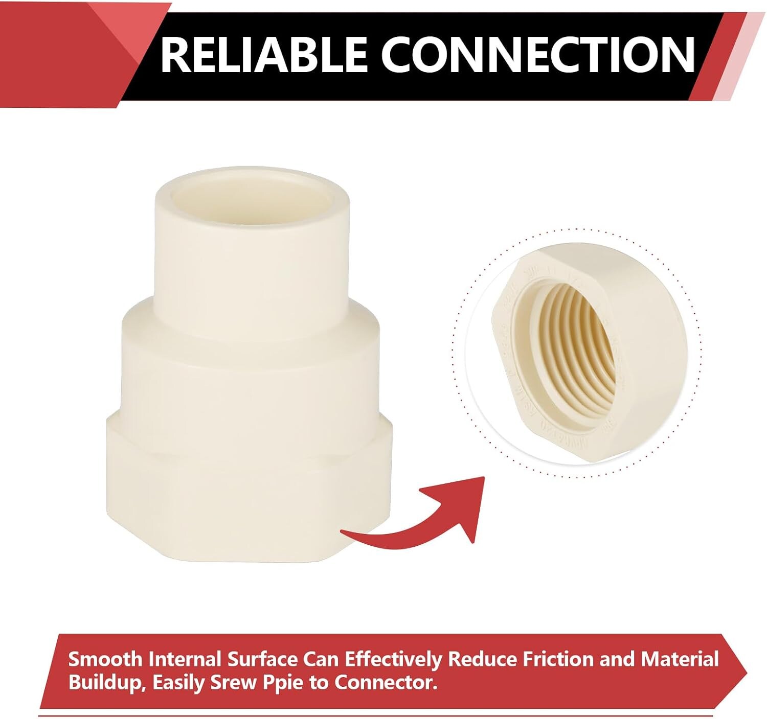 EFIELD 100-Pack CPVC CTS Female Adapter Fittings 1/2 inch Slip X 1/2 ...