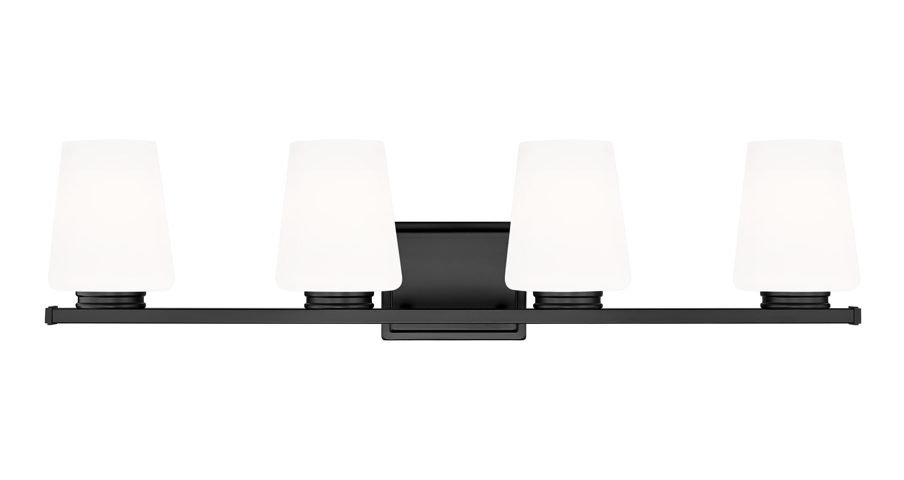 Z-Lite - Nextra 32in Matte Black Fixture with White Opal Glass Shade