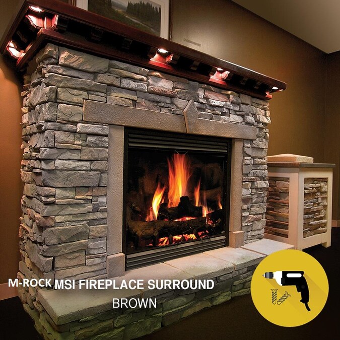 M Rock Fireplace Trim Kit Brown 1 Sq, Faux Stone Fireplace Surround Kits