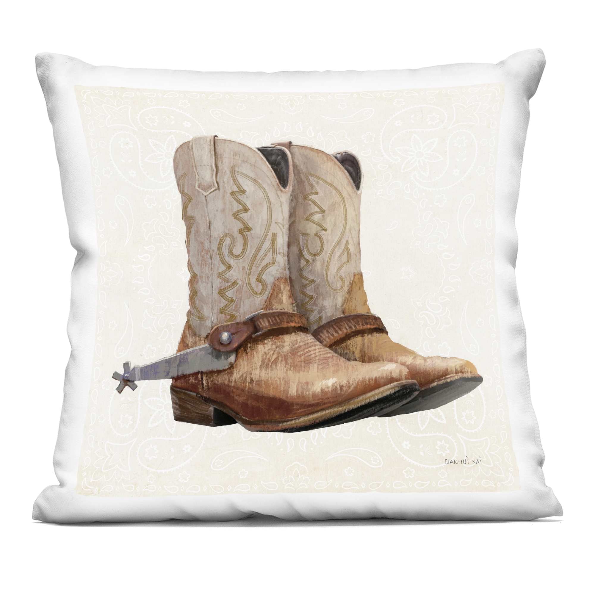 Stupell Industries PLQ-745-SQW-18X18 Riders Of The Range Decorative Printed Throw Pillow design by Danhui Nai 18 x 7 x 18