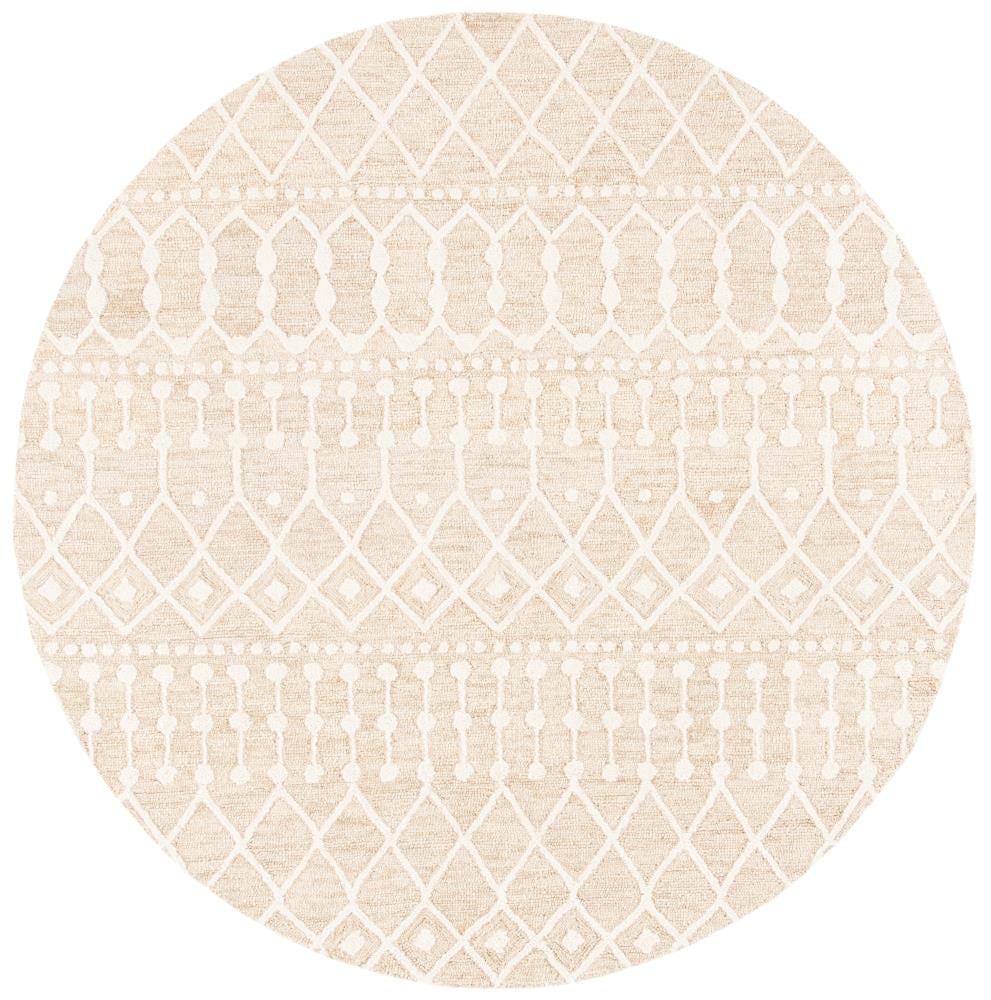 Safavieh BLM115B-6R Blossom Samantha 6 x 6 (ft) Tufted Wool Beige/Ivory Round Indoor Abstract Area rug