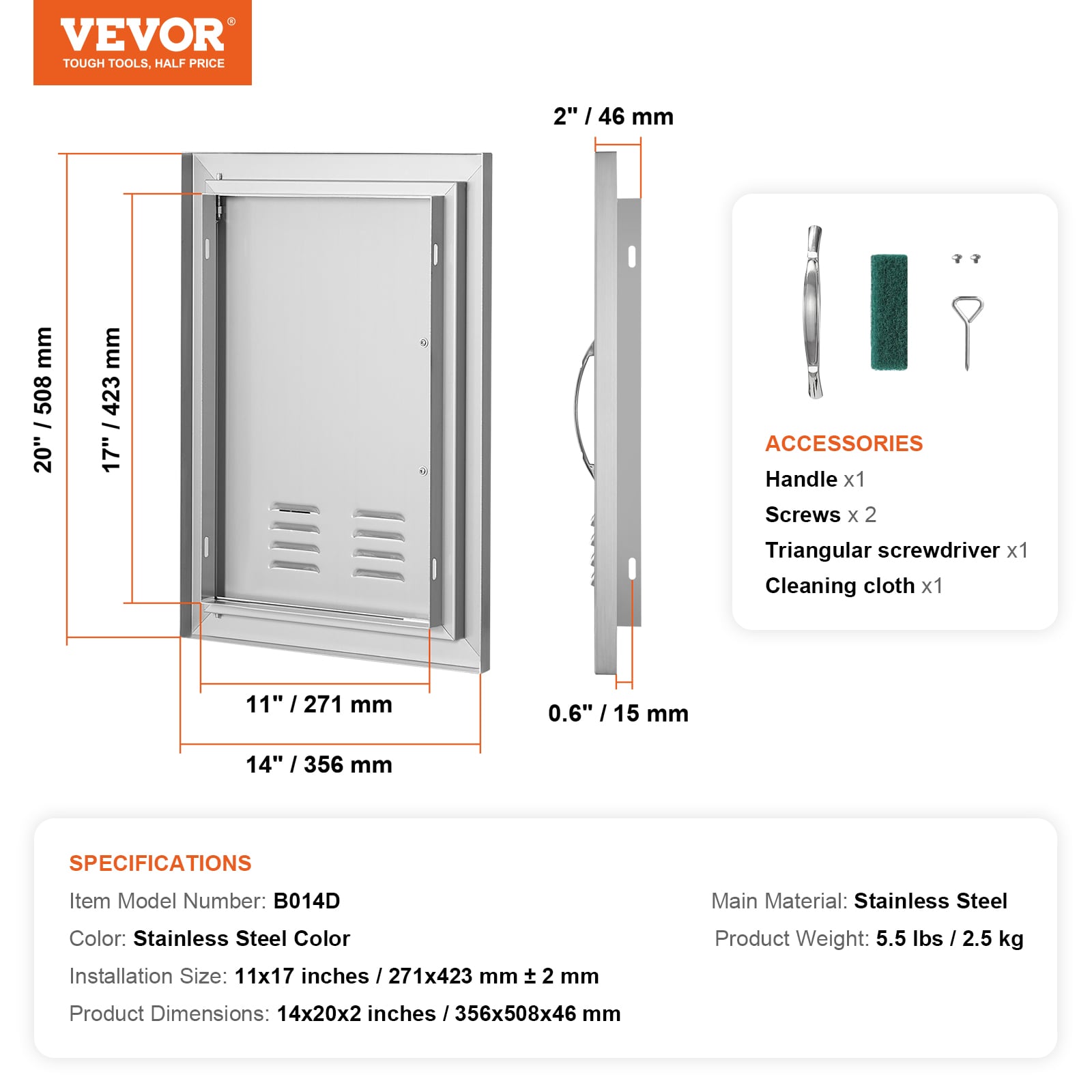 VEVOR DMMBSCJM14X2XD5QDV0 Builtin-Grill-Cabinet-Parts - View #9