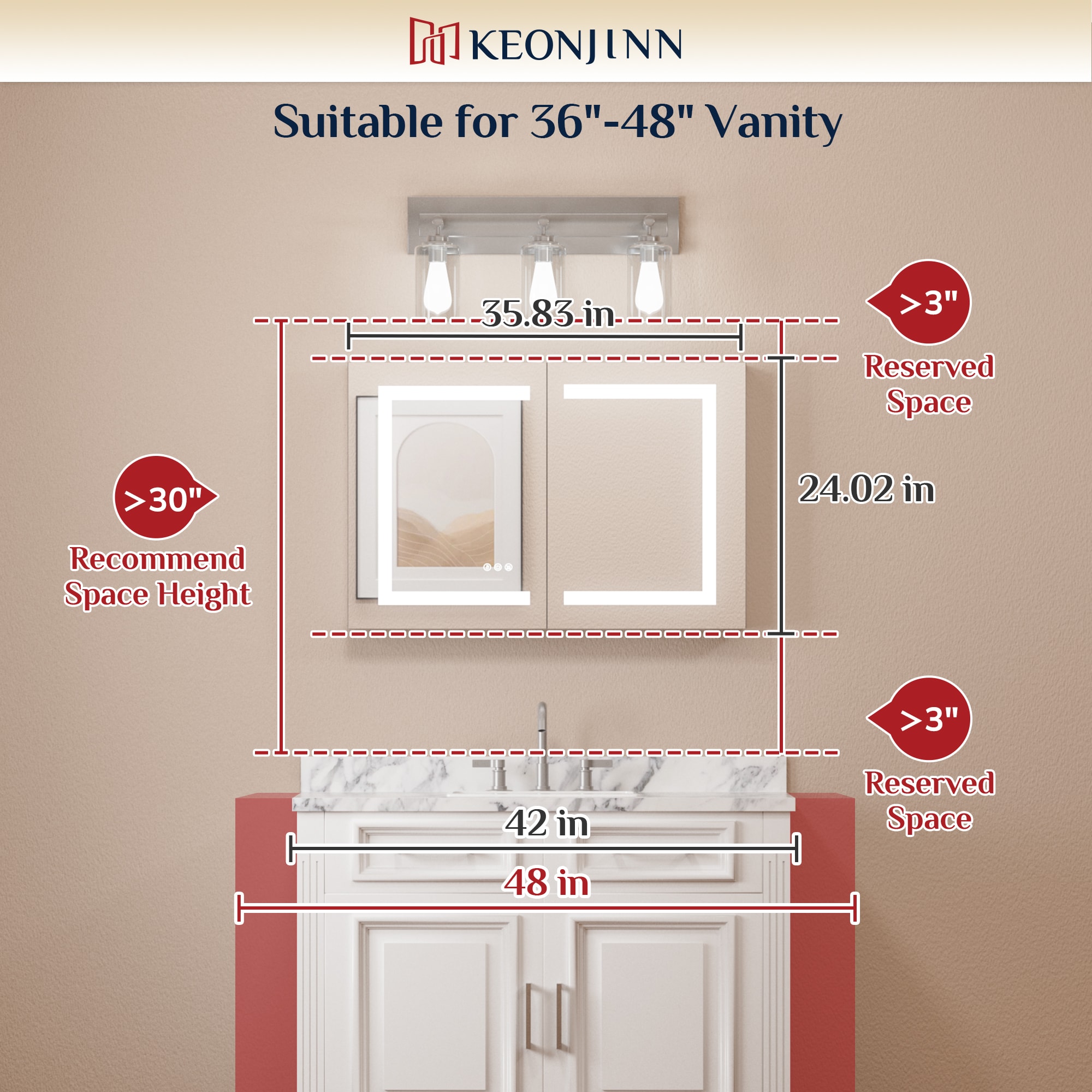 Keonjinn LW-JG-ZG-9161 Bathroom-Medicine-Cabinets - View #4
