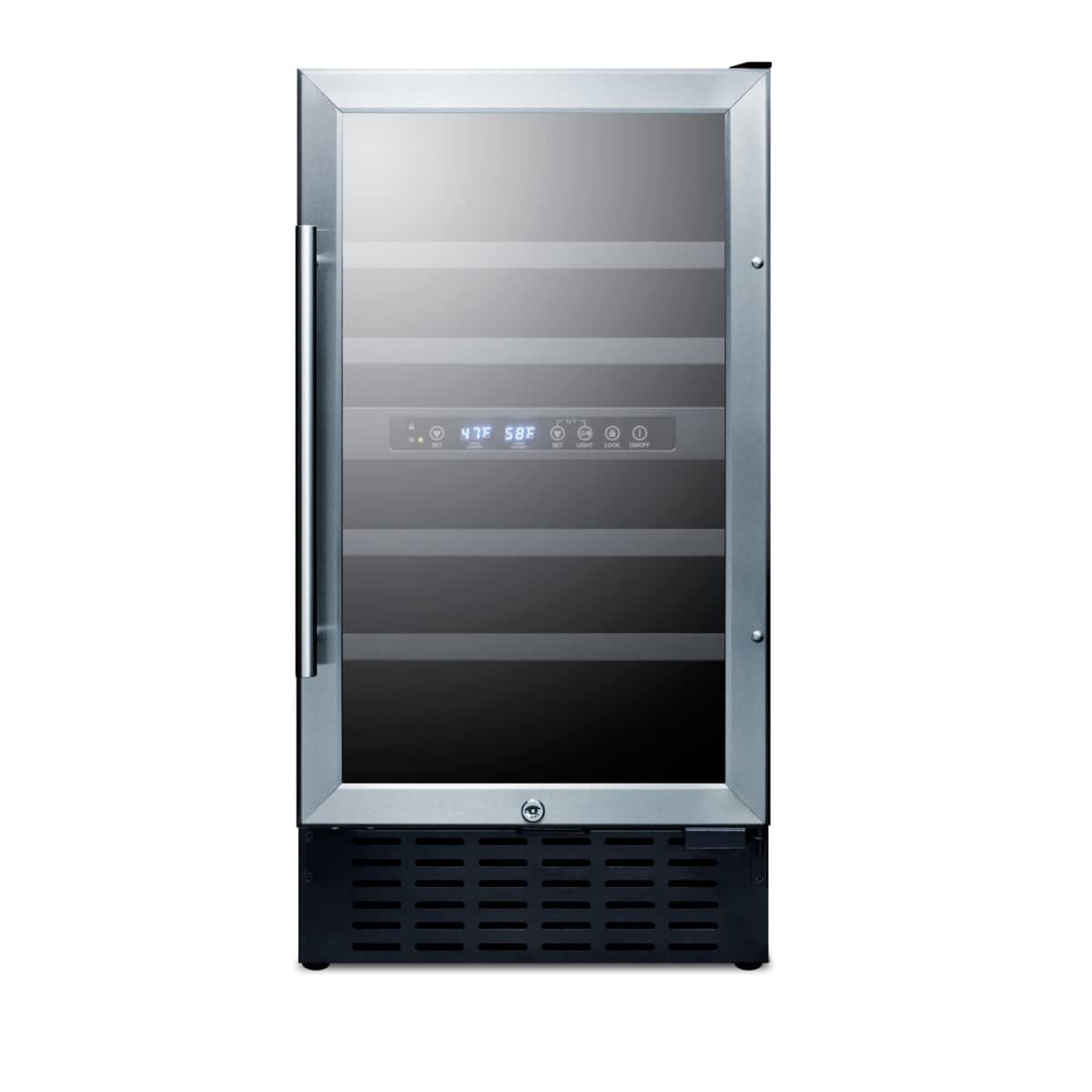 Summit Appliance SWC182ZADA 17.75-Inches W 28 -Bottles Stainless Steel Dual Zone Cooling Built-in Indoor Wine Cooler