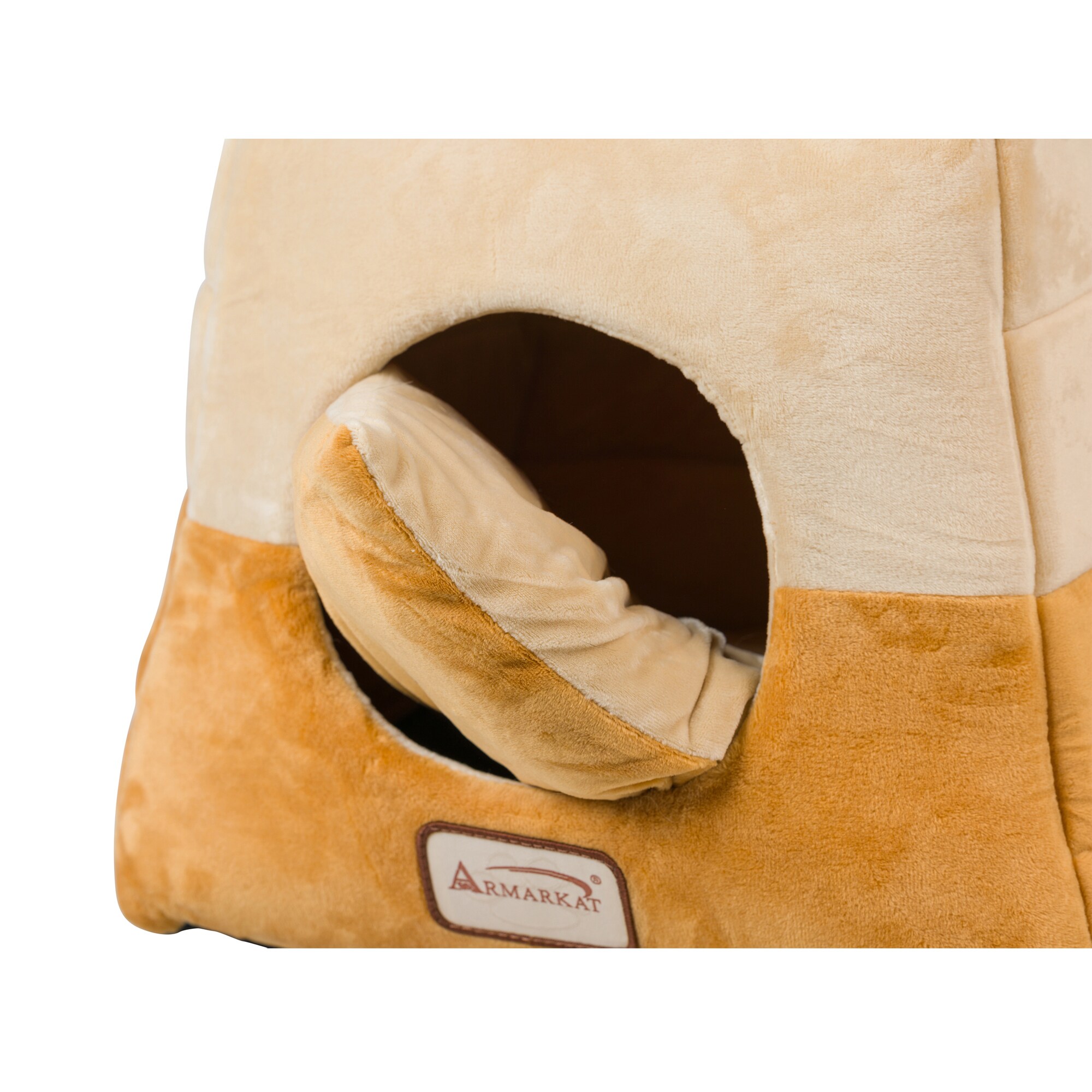 Armarkat Square Brown/Beige Enclosed Cat Bed (Small) in the Pet Beds ...