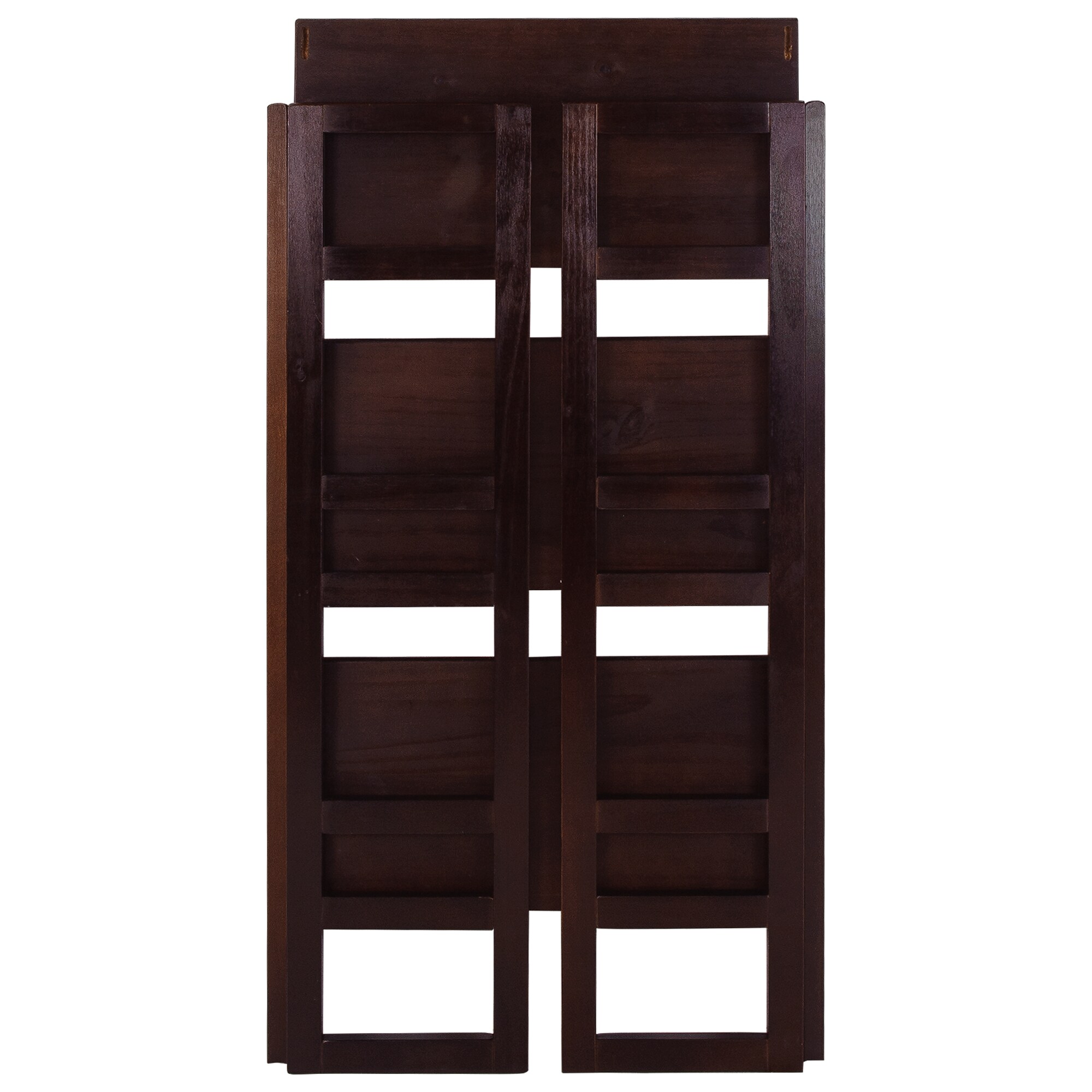 Mission Casual Espresso Solid Pine 3-Shelf Folding Bookcase