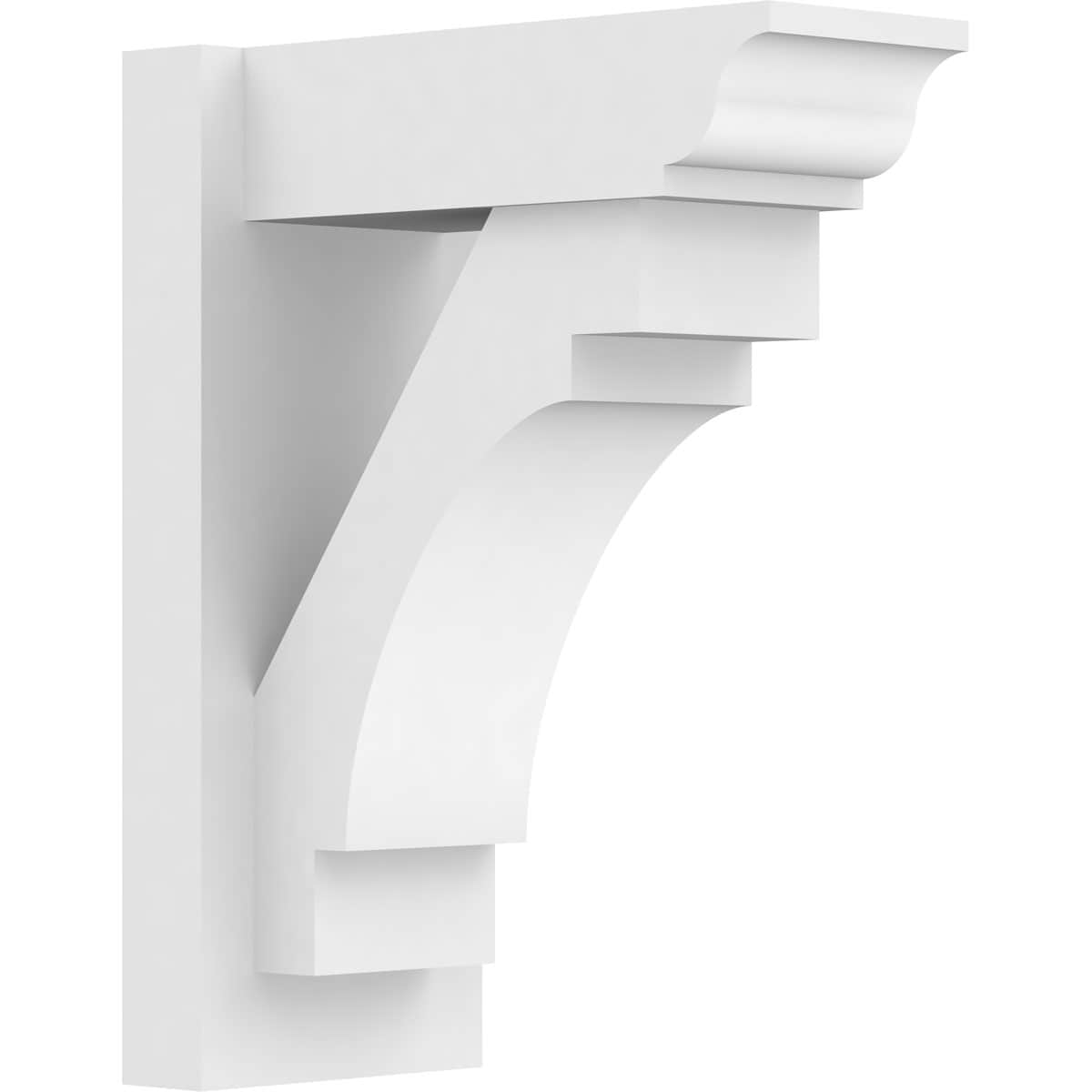 Ekena Millwork OUTP07X14X18MRC01 7-in W X 14-in D X 18-in H Merced Architectural Grade PVC Outlooker with Traditional Ends