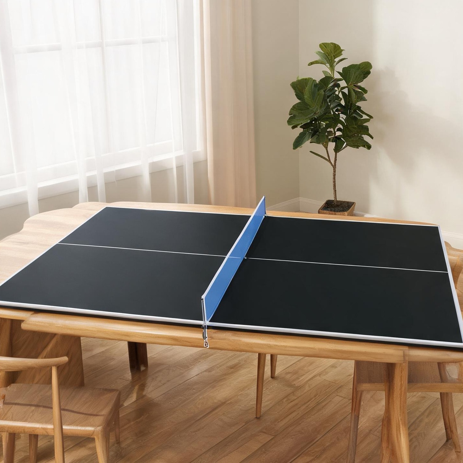 Watnature - Table Tennis Tables featuring 9 in Black MDF Storage and jet black with net
