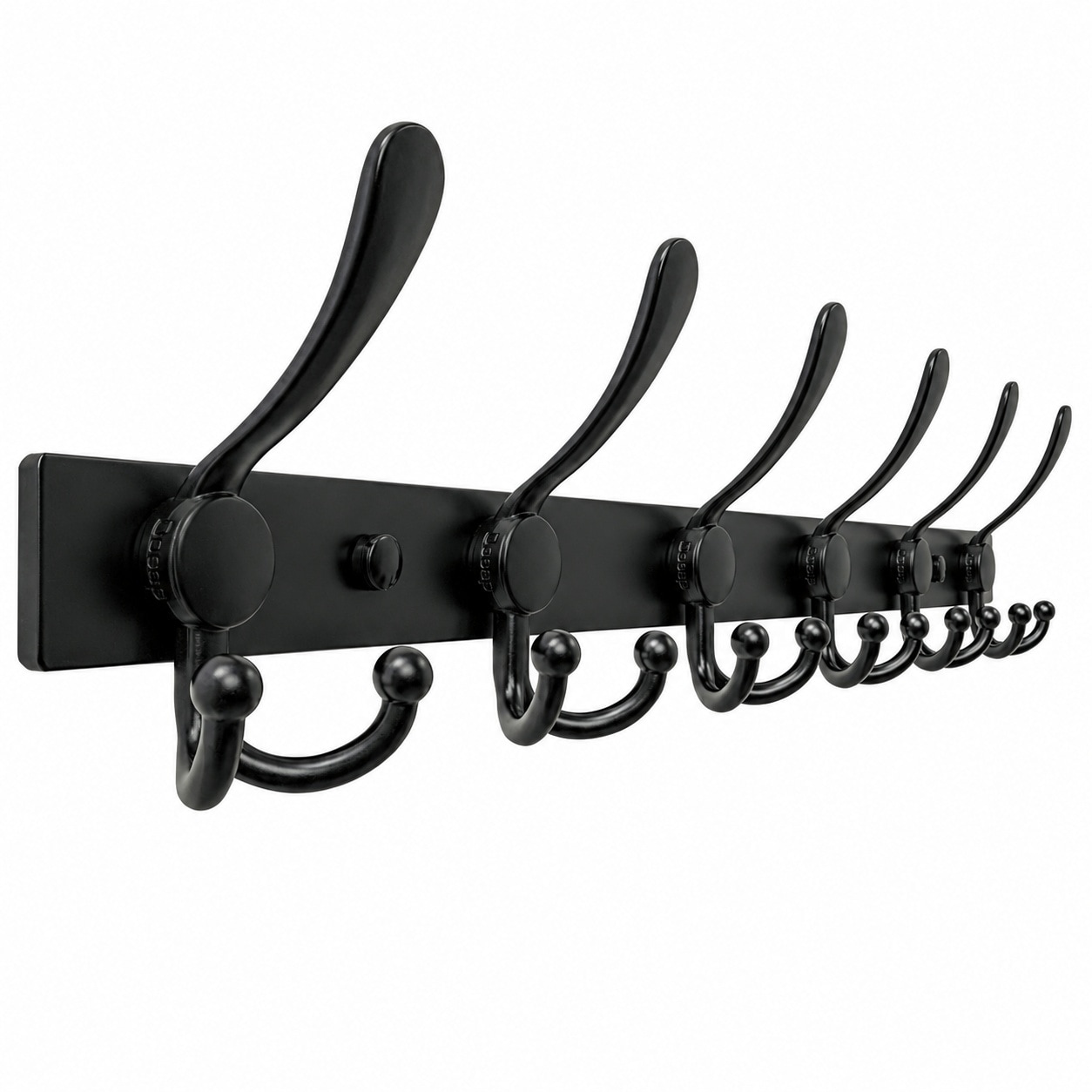UUDULY  MaxStrong Coat Rack Wall Mount 24 Inch Long 6 Tri Hooks Heavy Duty Stainless Steel Metal Coat Hooks Rail Hanger for Clothes Hats Towels