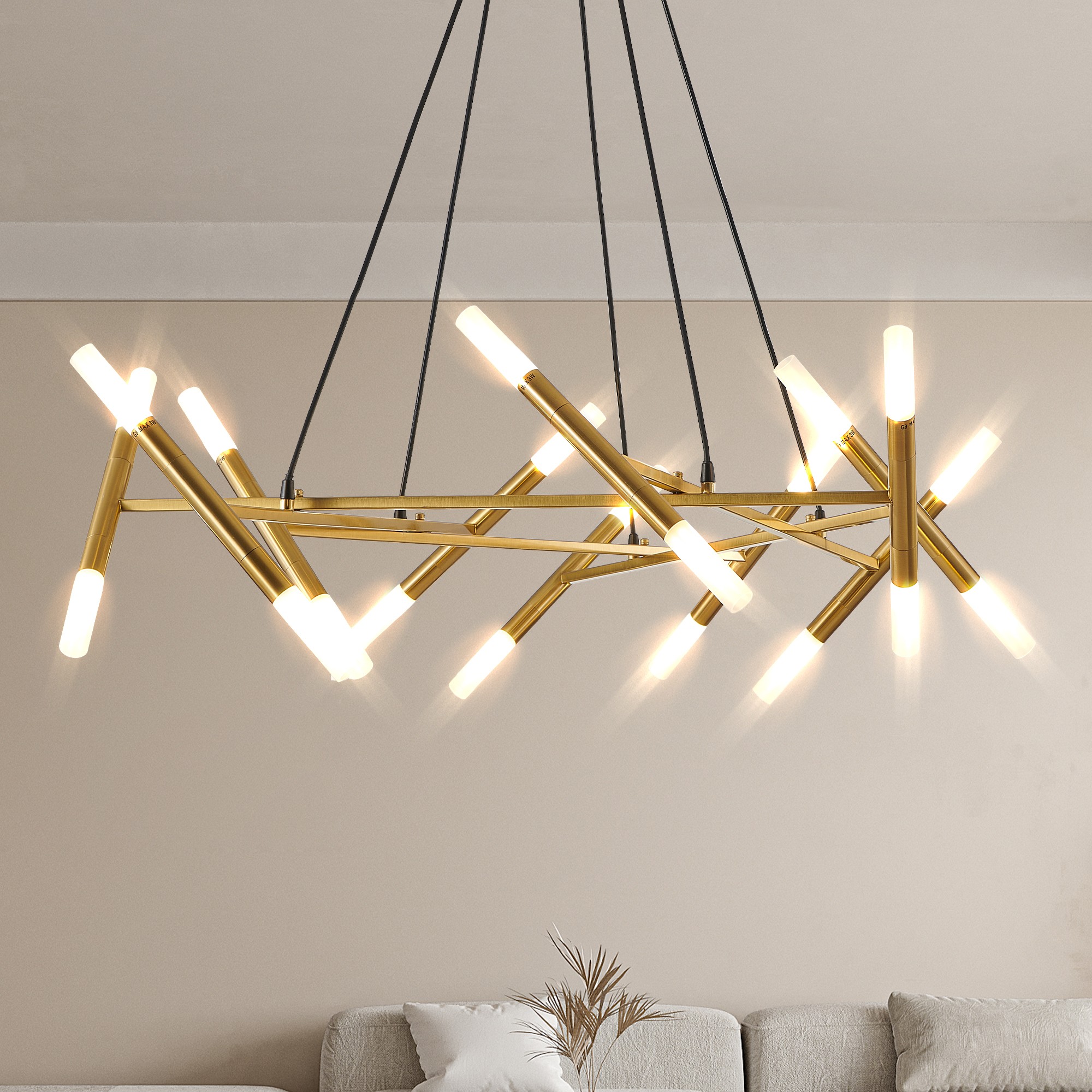 ToolCat BZ-3-116-SN 20 -Light Gold Modern/contemporary For Use in Bedrooms, Dining Rooms, Foyers, Kitchens, Living Rooms Chandelier