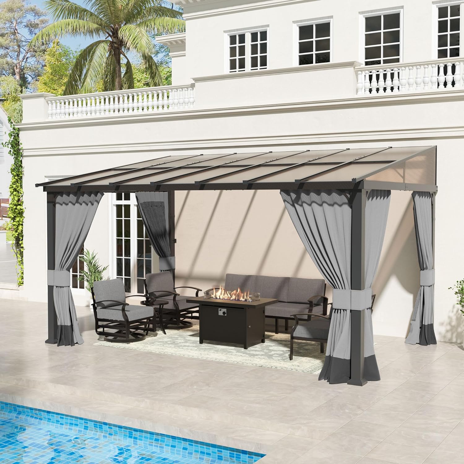 ALAULM LS-1014WMGB-GREY Wood-Resin-Gazebos - View #2