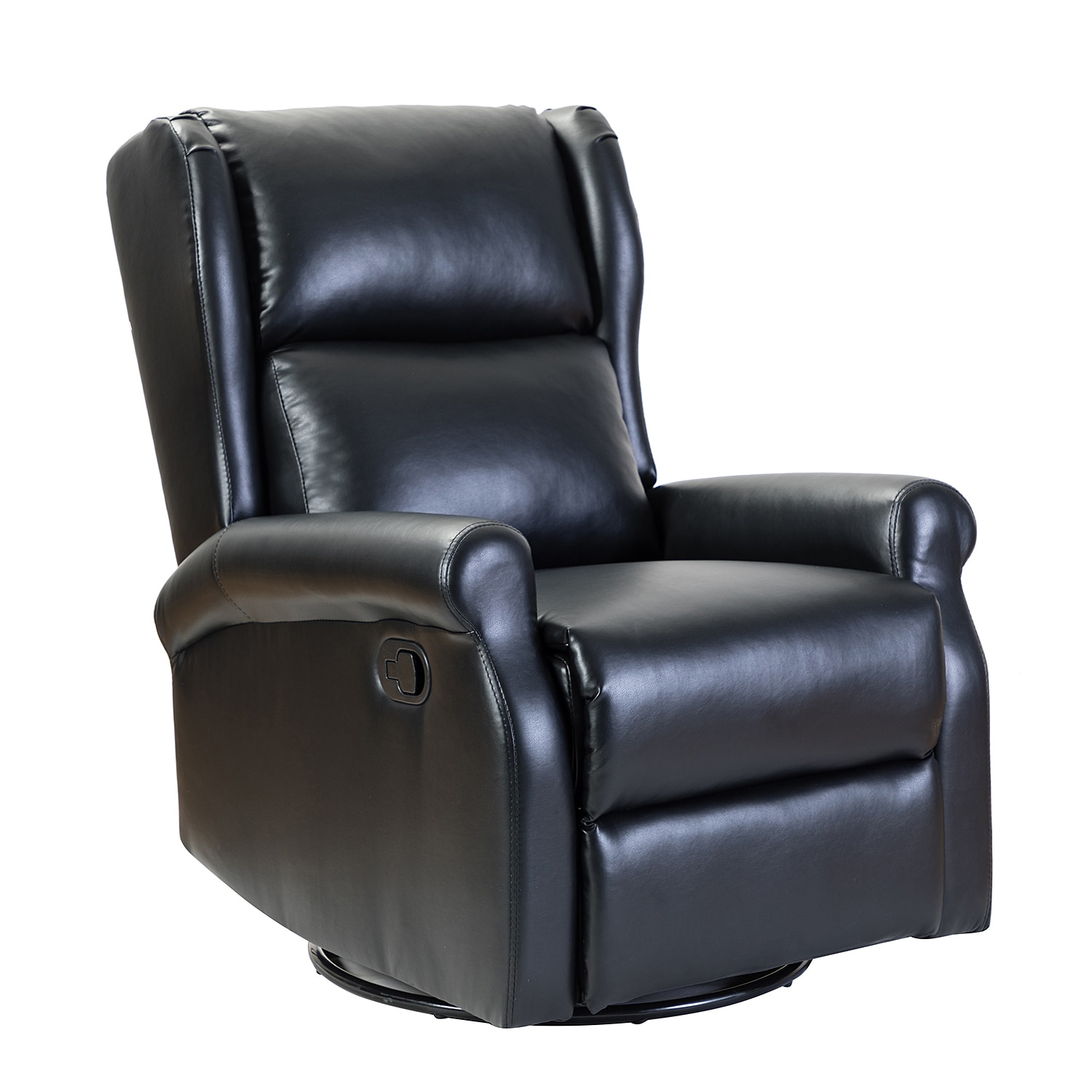 14 Karat Home Black Faux Leather Upholstered Recliner In The Recliners ...