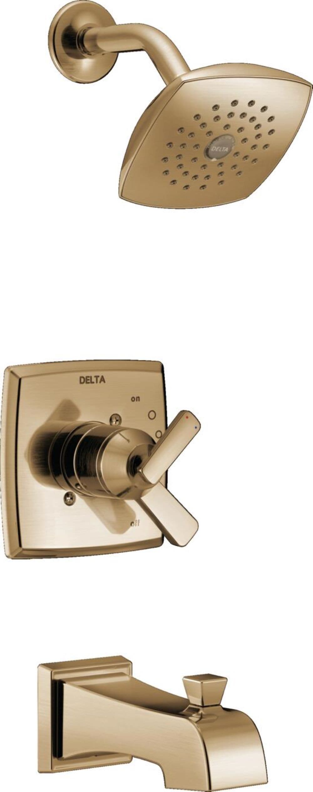 Delta T17464-CZ Ashlyn Champagne Bronze 2-handle Single function 5.25-in Round Bathtub and shower Faucet