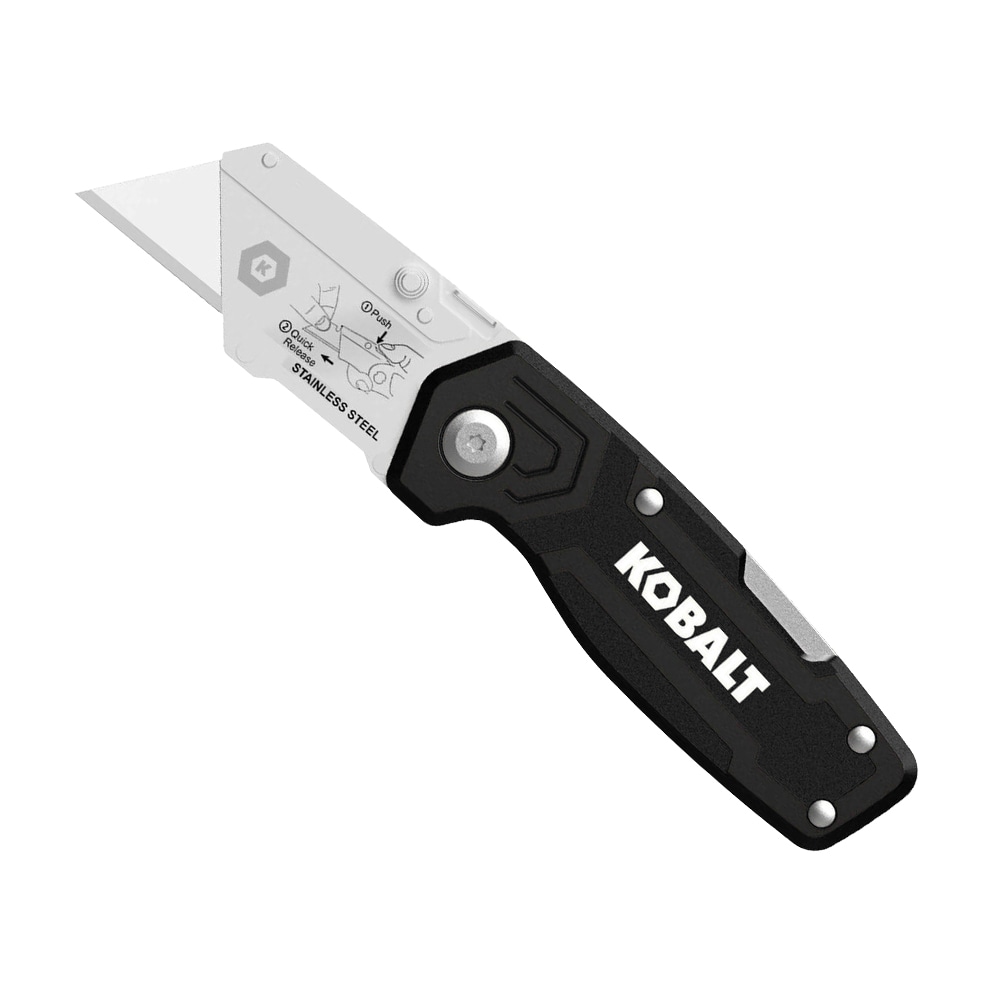Kobalt - Black Utility knife 3/4-in 1 -Blade Folding Utility Knife