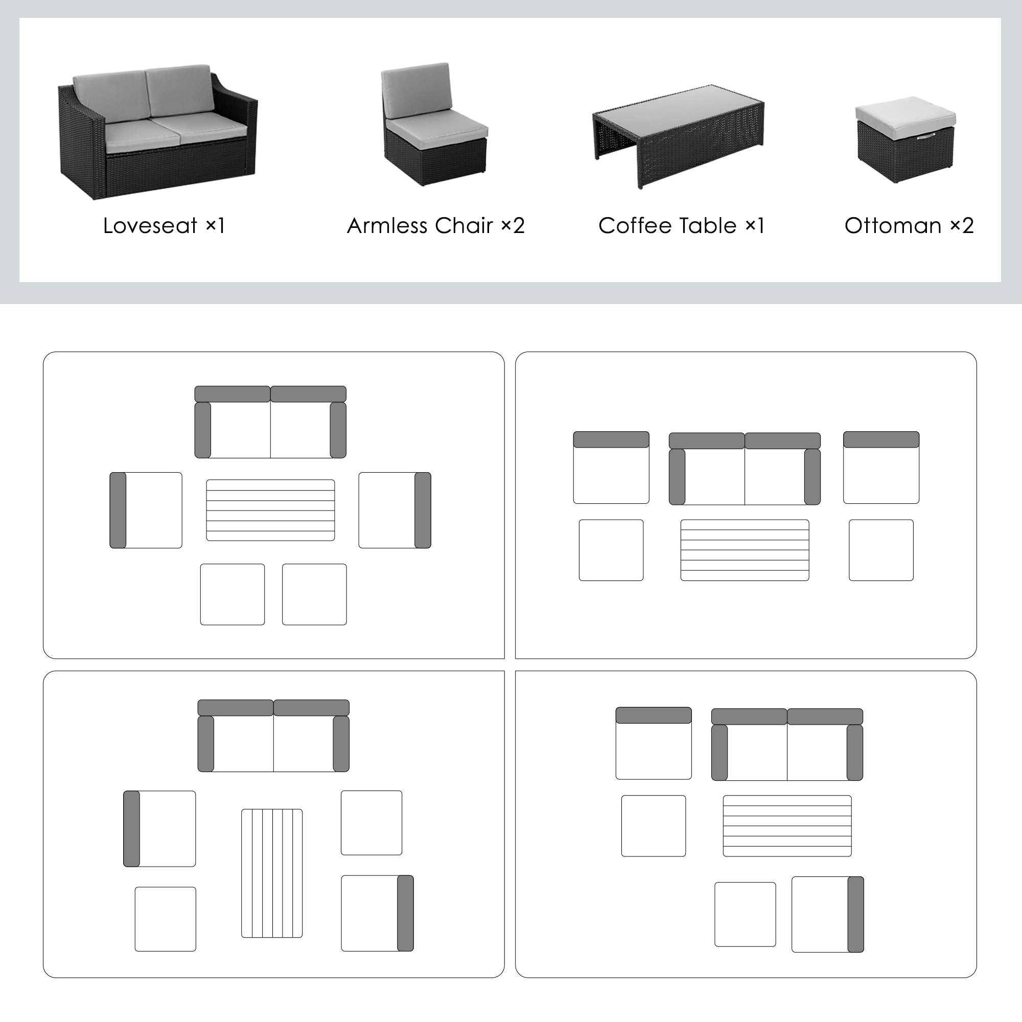  EL-SF6-HG-WL3 Patio-Sofas-Daybeds - View #4