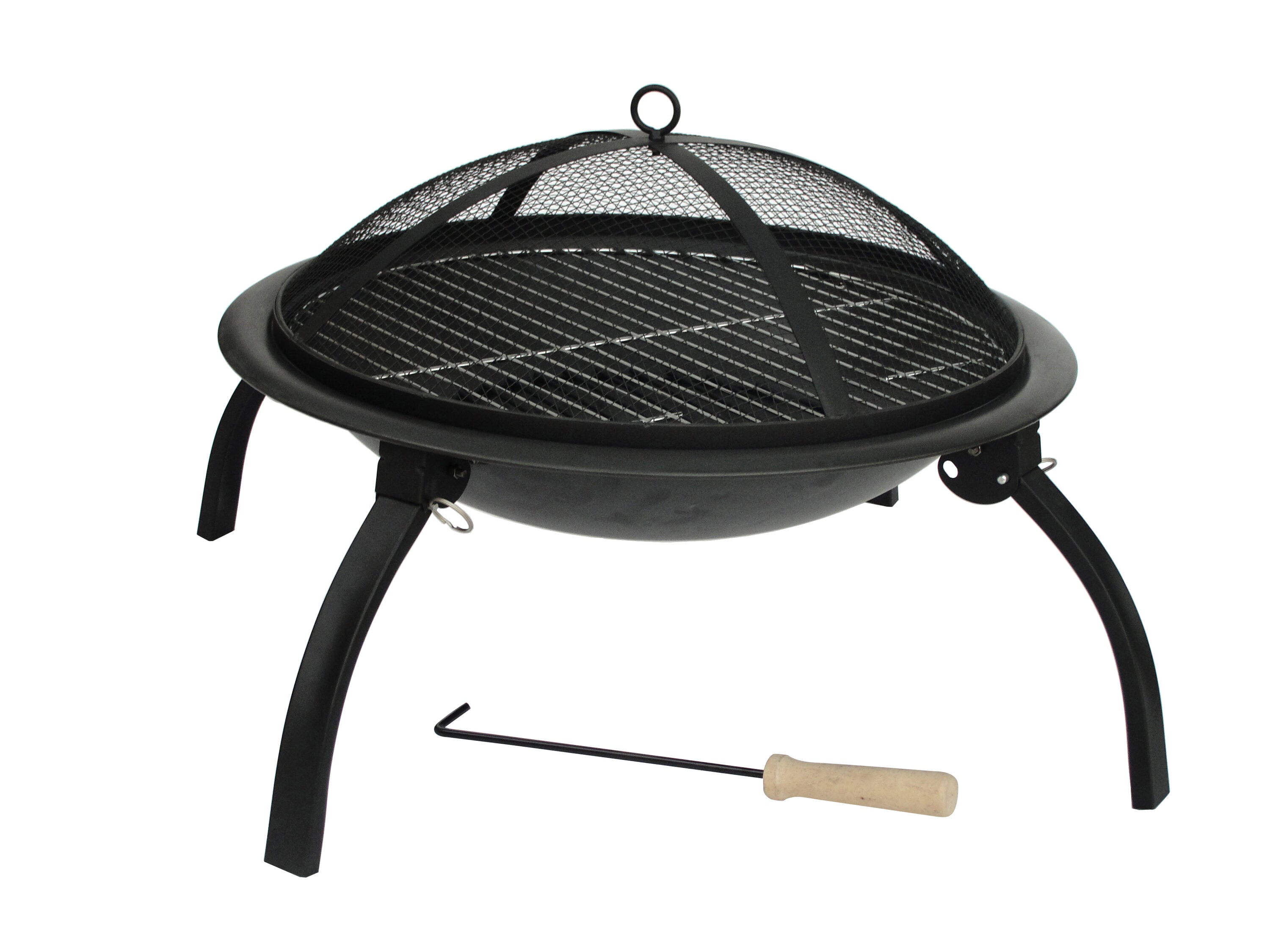 Fire Sense 22-in W Black Steel Wood-Burning Fire Pit #60873