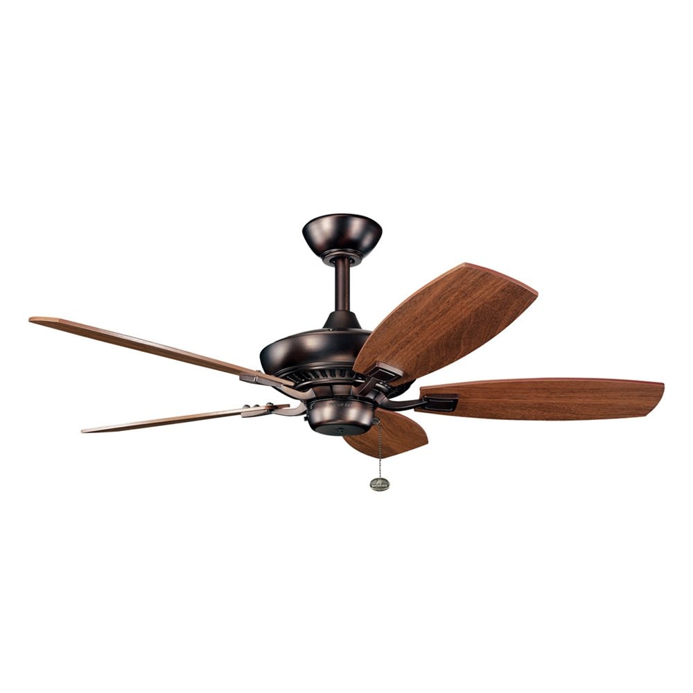 Kichler 300107OBB Canfield 44-in Oil Brushed Bronze with Walnut/Cherry Blades Ceiling Fan Light Kit Compatible ( 5 -Blade )