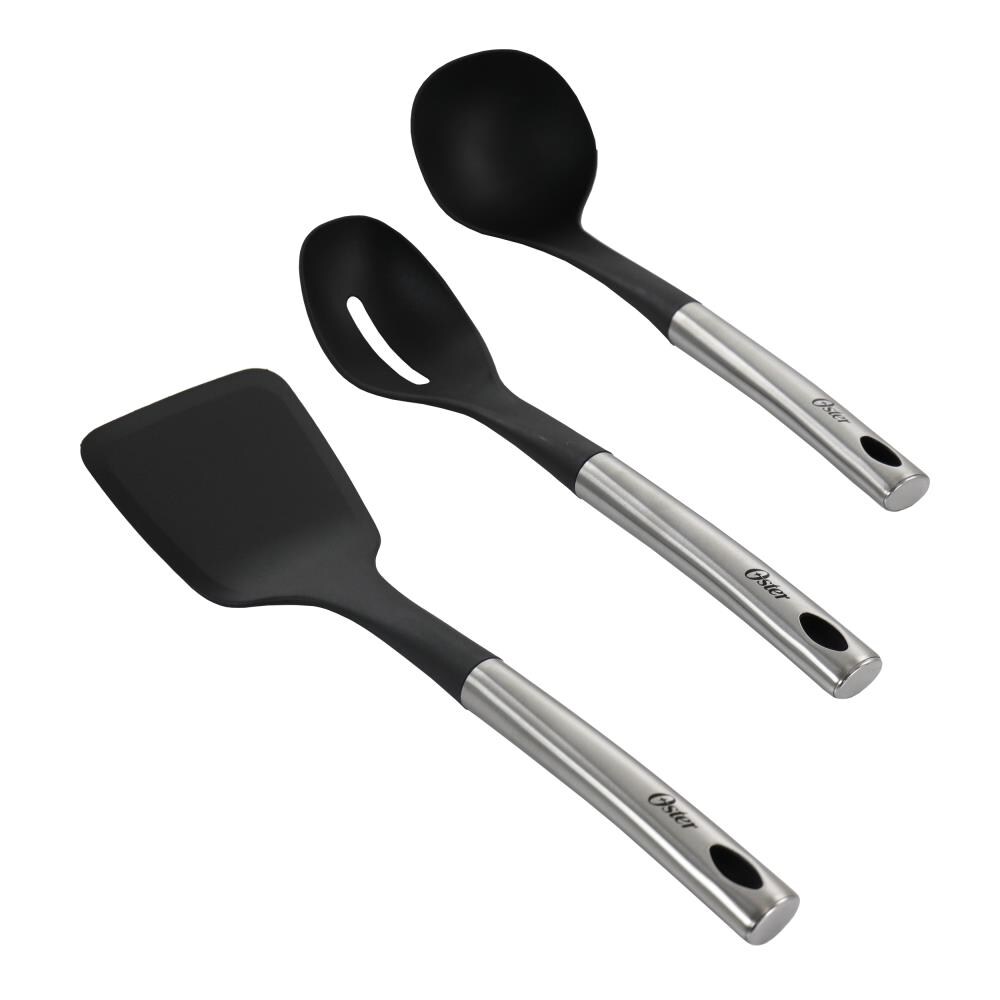 Oster Bluemarine 2 Piece Slotted Turner and Spoon Utensil Set in Navy Blue