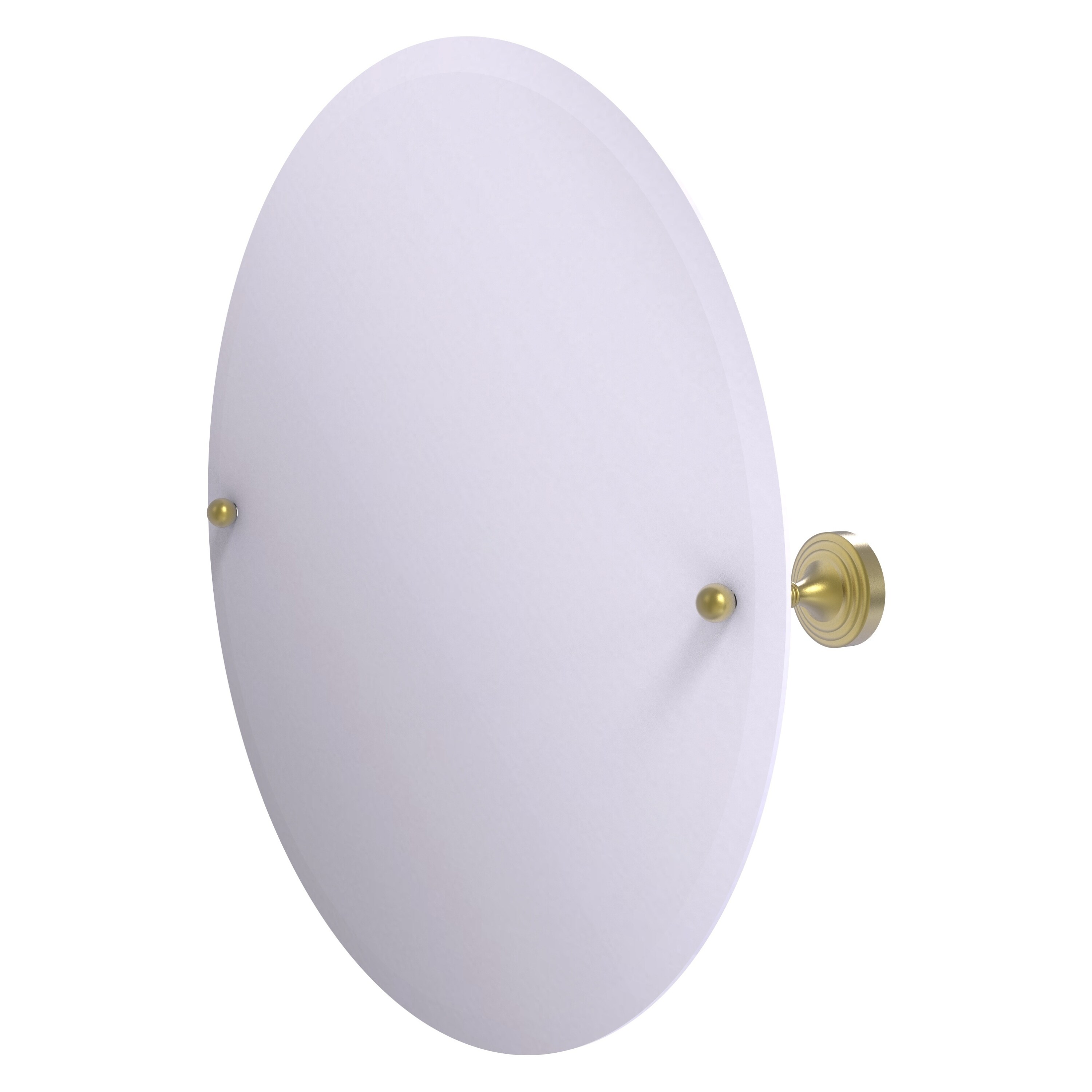 Allied Brass SG-90-SBR Sag Harbor 22-Inches x 3.6-Inches Beveled Frameless Round Tilting Bathroom Vanity Mirror ( Satin Brass )
