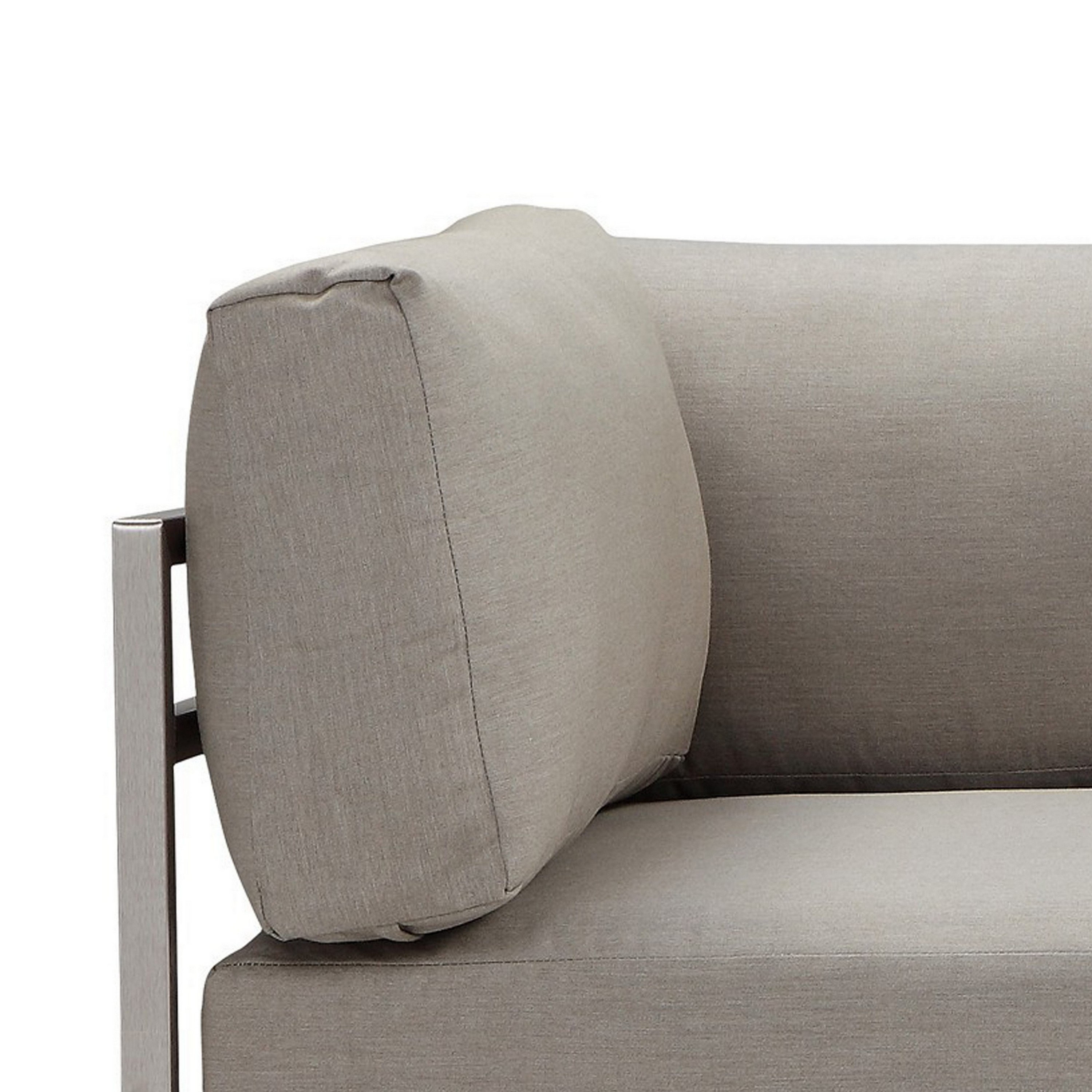 Taupe Aluminum Outdoor Sofa with Water-Resistant Cushions