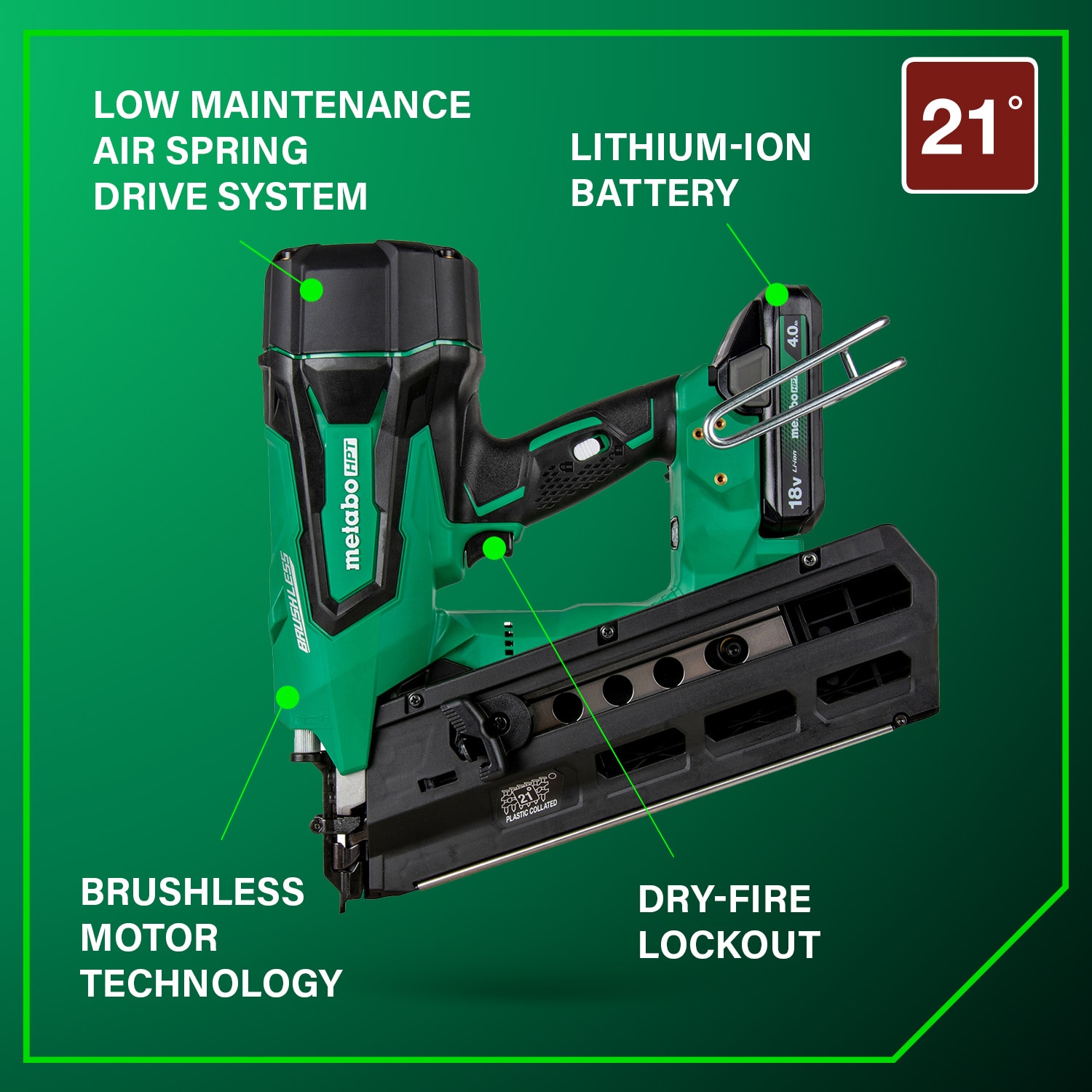 Metabo HPT NR1890DRSTM Cordless-Nailer - View #5