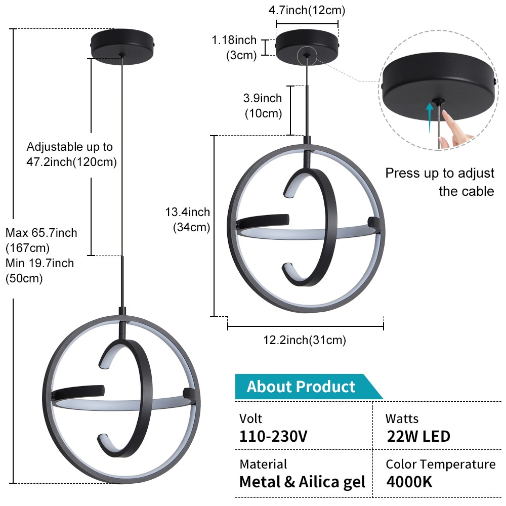 POWLIG L-608-310B Pendant-Lights - View #4