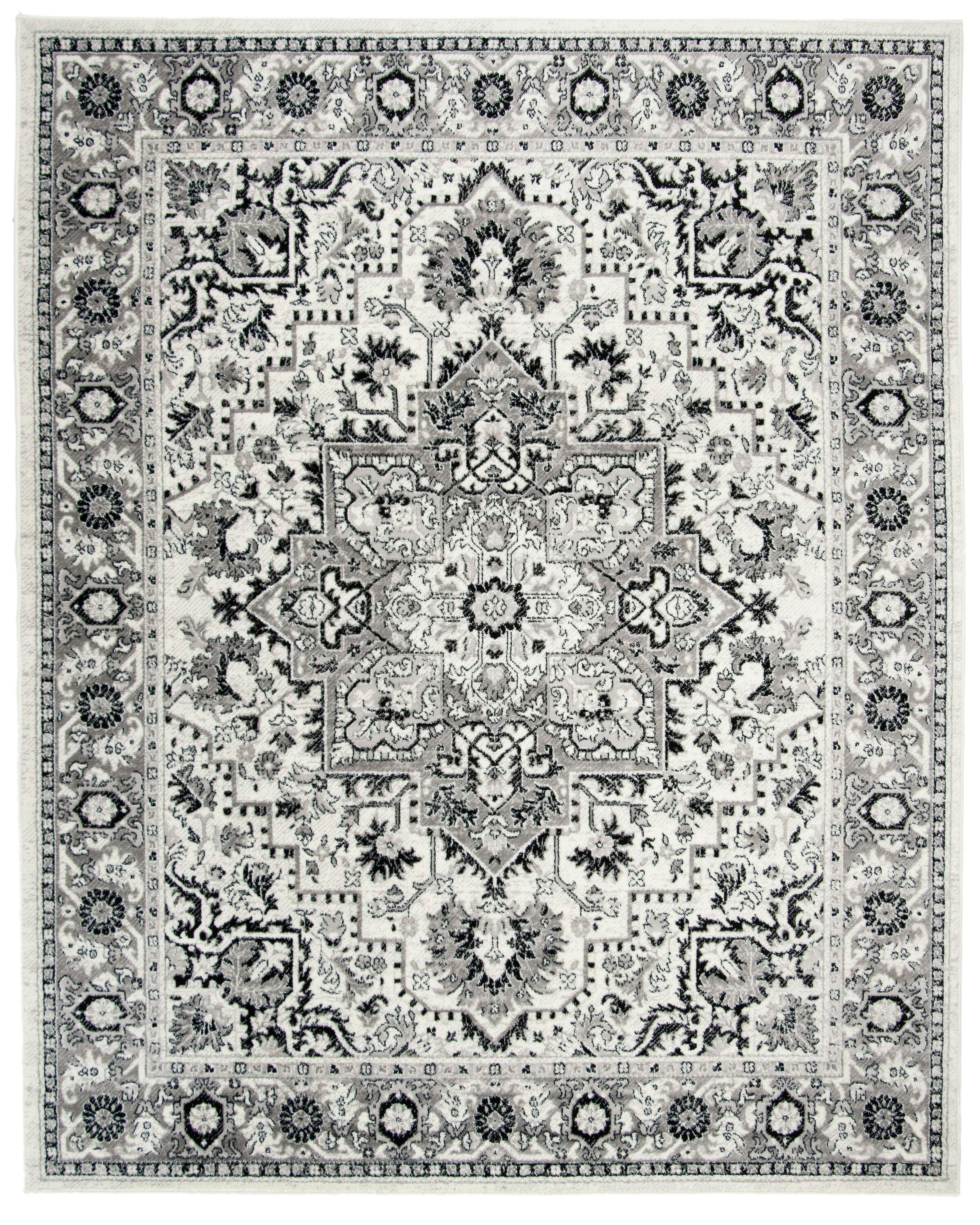 Safavieh SKY126K-10 Skyler Pasah 10 x 14 (ft) Loomed Polypropylene Gray/Ivory Rectangular Indoor Floral/Botanical Oriental Area rug