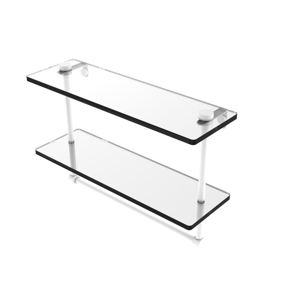 Allied Brass NS-2/16TB-WHM Matte White 2 -Tier Wall mount Bathroom Shelf ( 16-in x 12-in x 5-in )