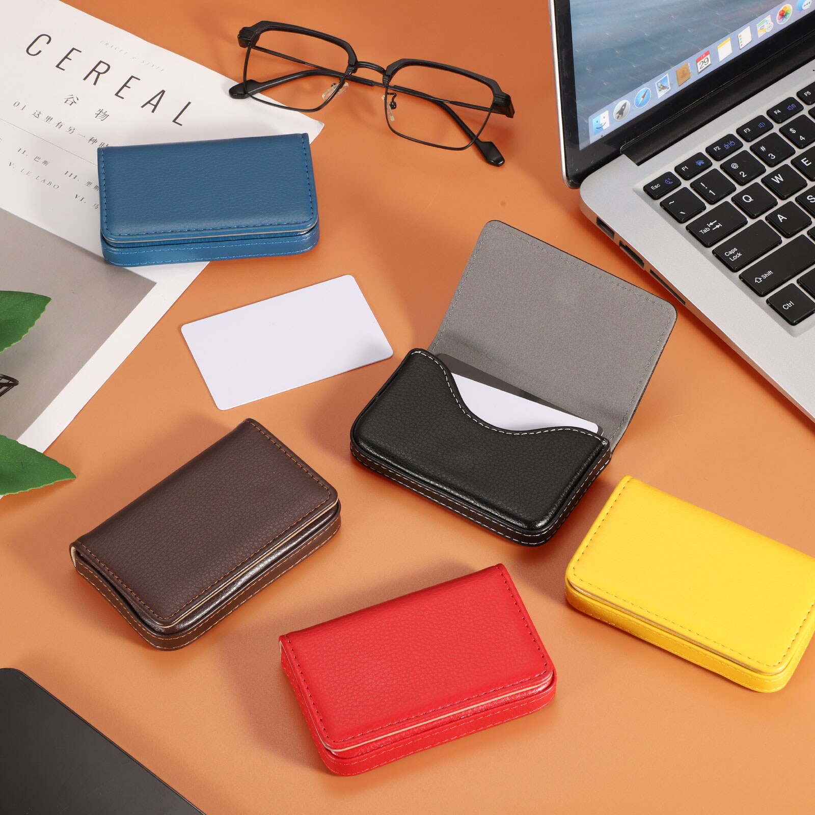 【ほぼ未使用】 VISITING CARD CASE Unique Bargains Business Card Holder PU Leather Business Card Case