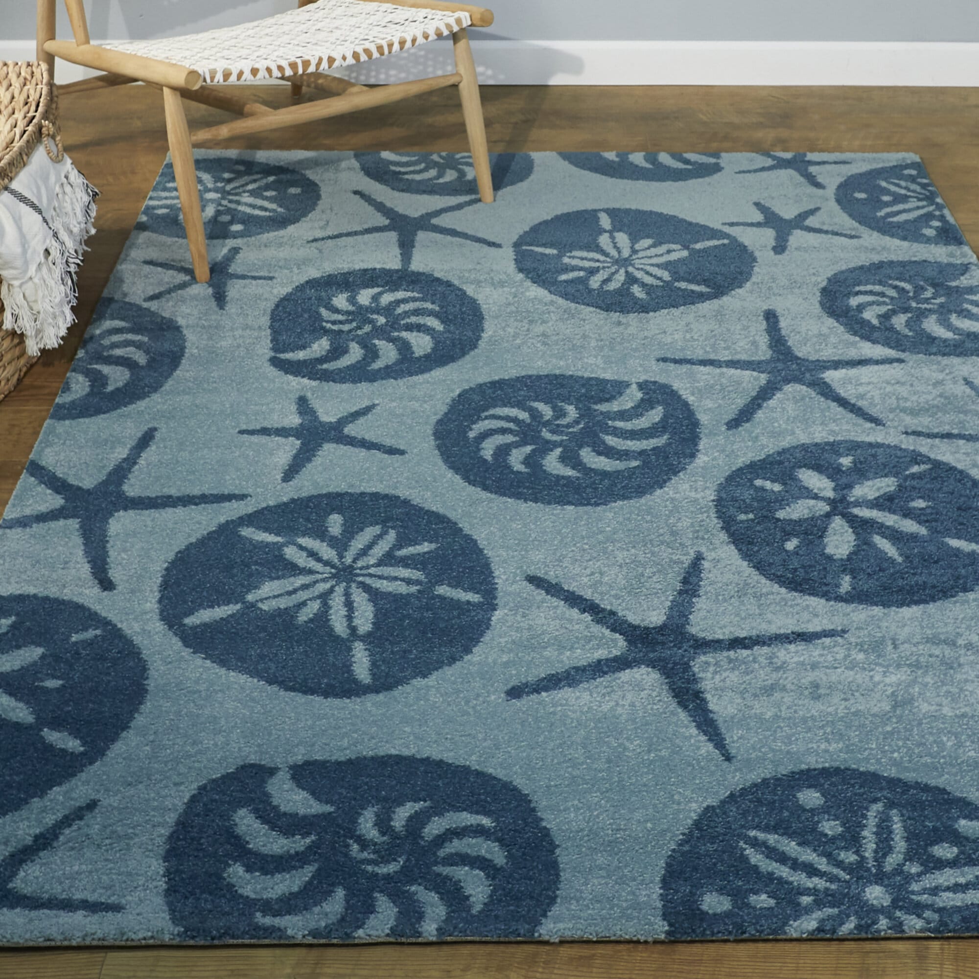 Balta 3008304 Stafford 5 x 7 (ft) Loomed Polypropylene Blue Rectangular Indoor Animal print Coastal Area rug