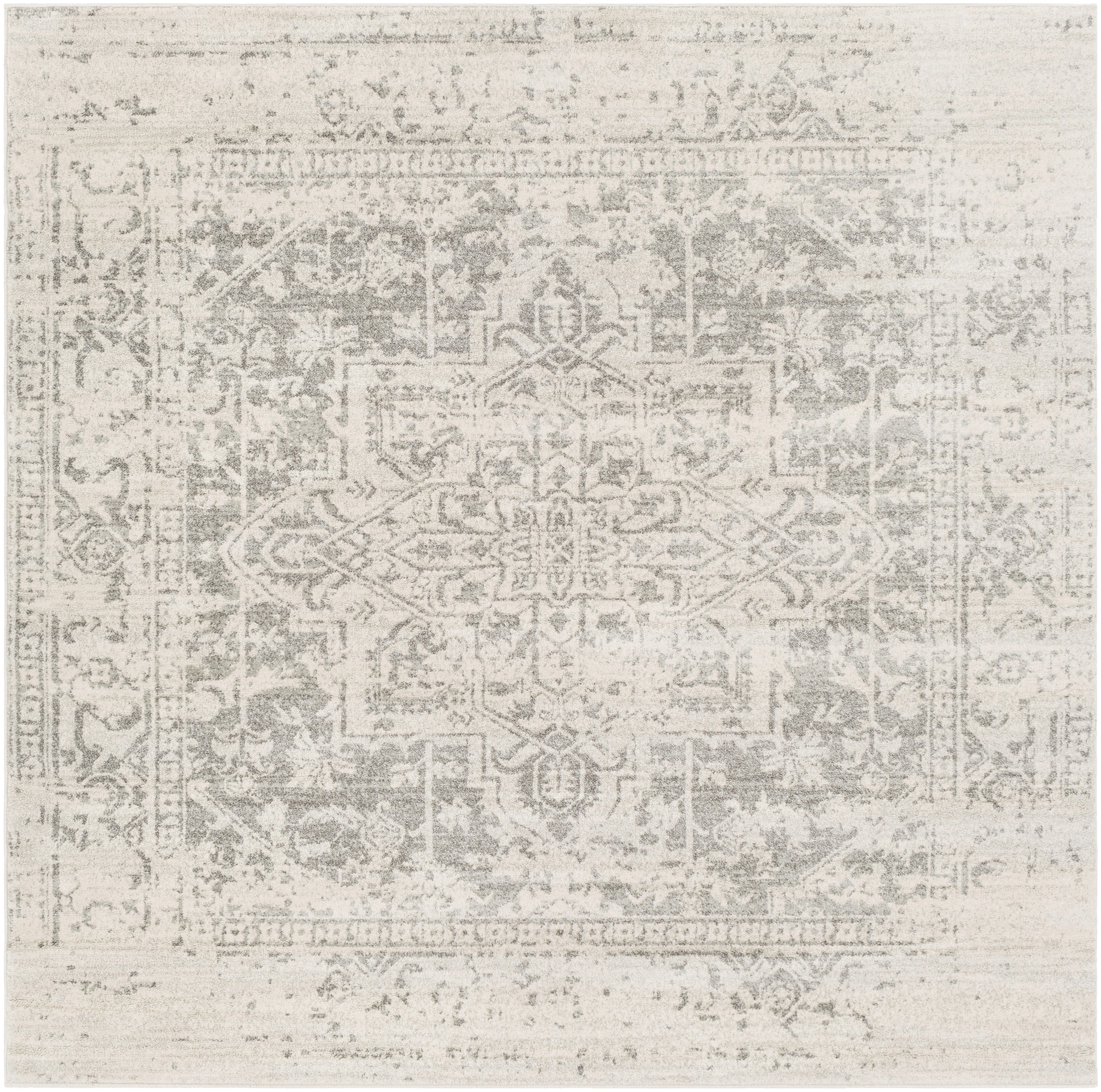 Livabliss HAP1024-67SQ Harput 7 x 7 (ft) Polypropylene Beige Square Indoor Medallion Oriental Area rug