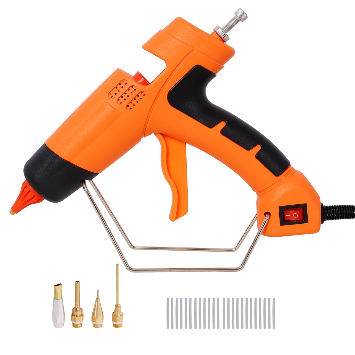 Loheer 150W Heavy Duty Professional Hot Glue Gun Kit with 4 Nozzles and 24 Sticks