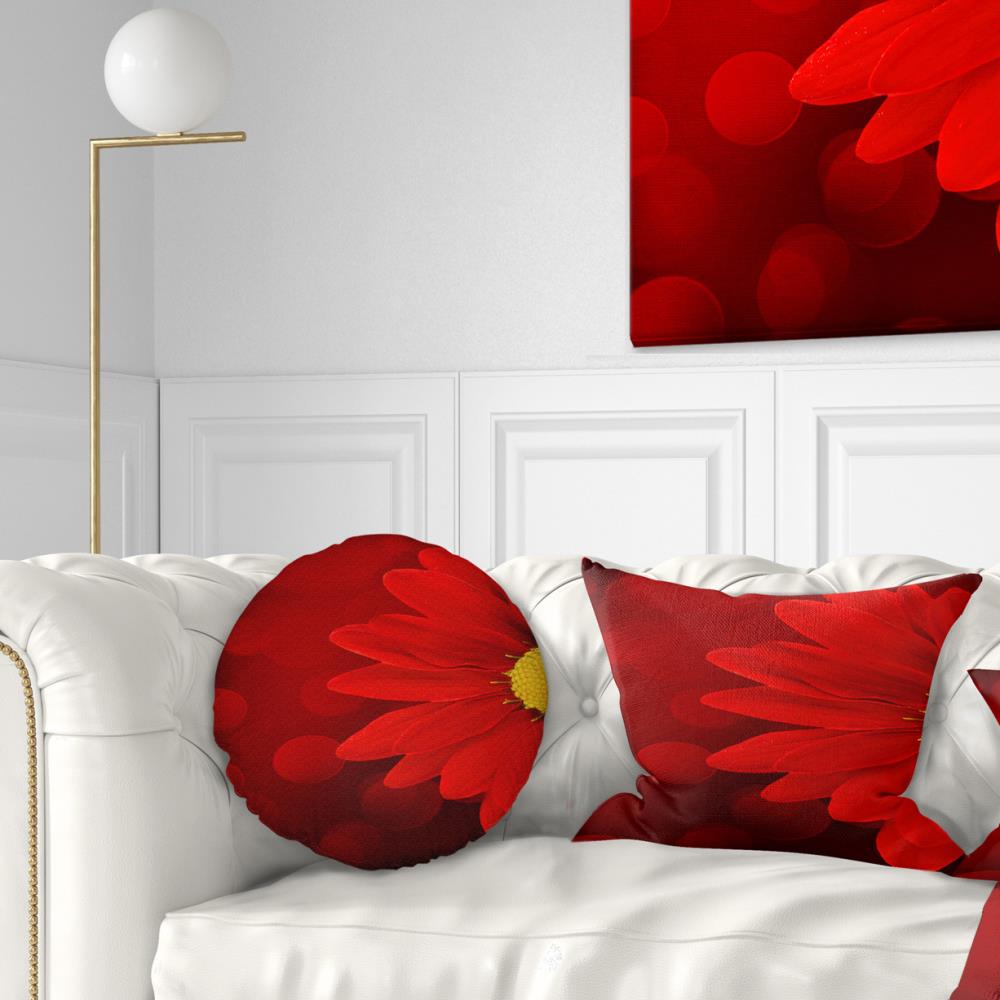 Designart CU14132-12-20 12-in x 20-in Red Indoor Decorative Pillow