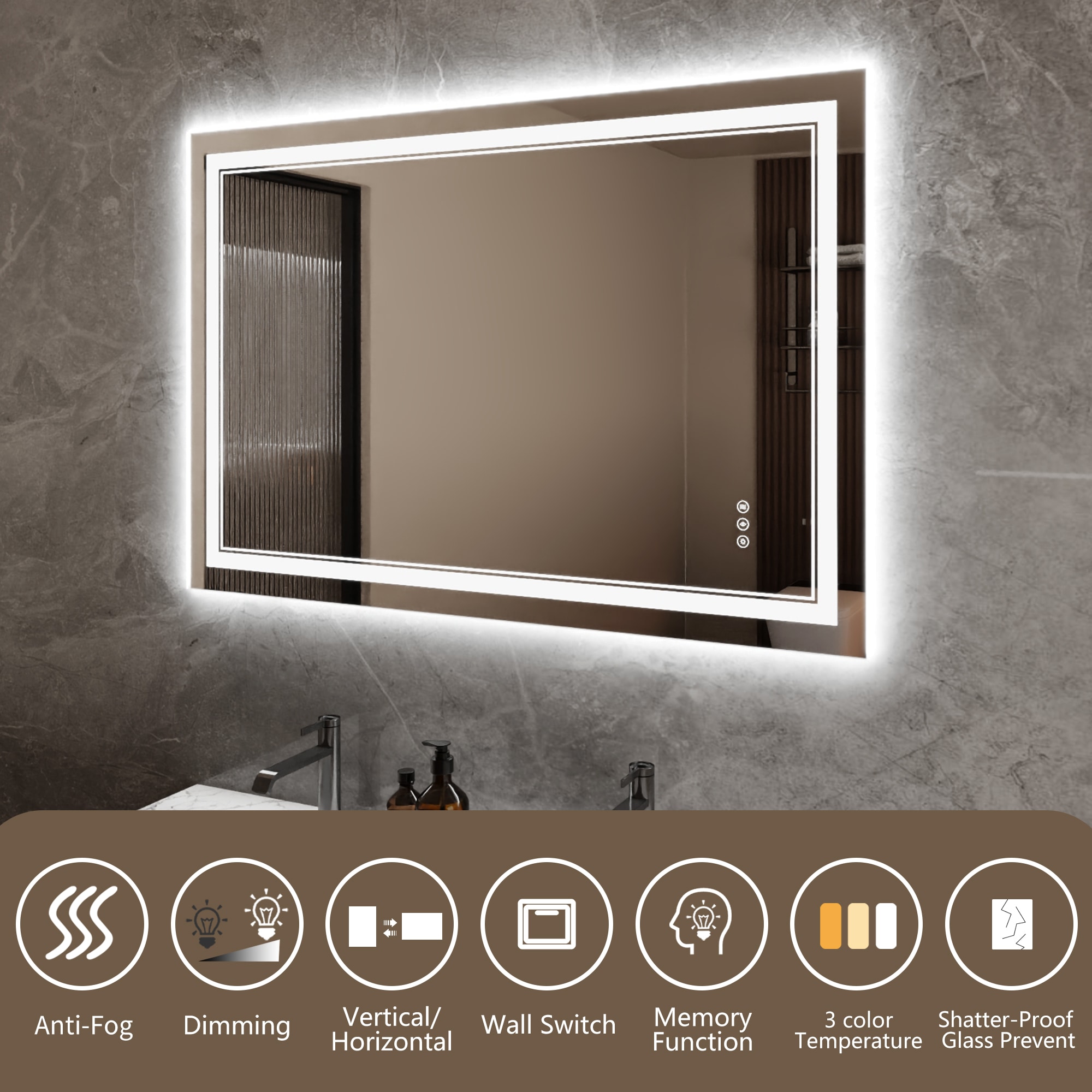 Bayfeve BFXB-8S3248-MIR Framed-Bath-Mirrors - View #6