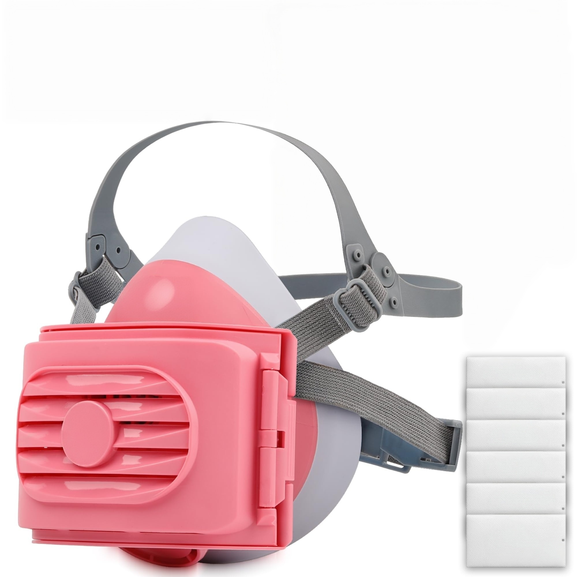 Numhew Reusable Half Face Dust Mask with 6 P2 Filters Silicone Respirator for Sanding Woodworking DIY Painting Polishing Construction