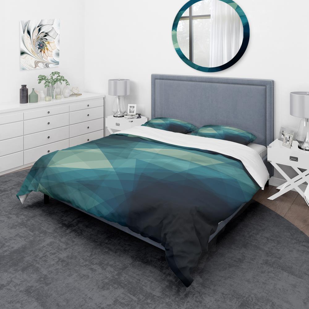 Designart BED19092-K 3 -Piece Blue King Duvet cover Set