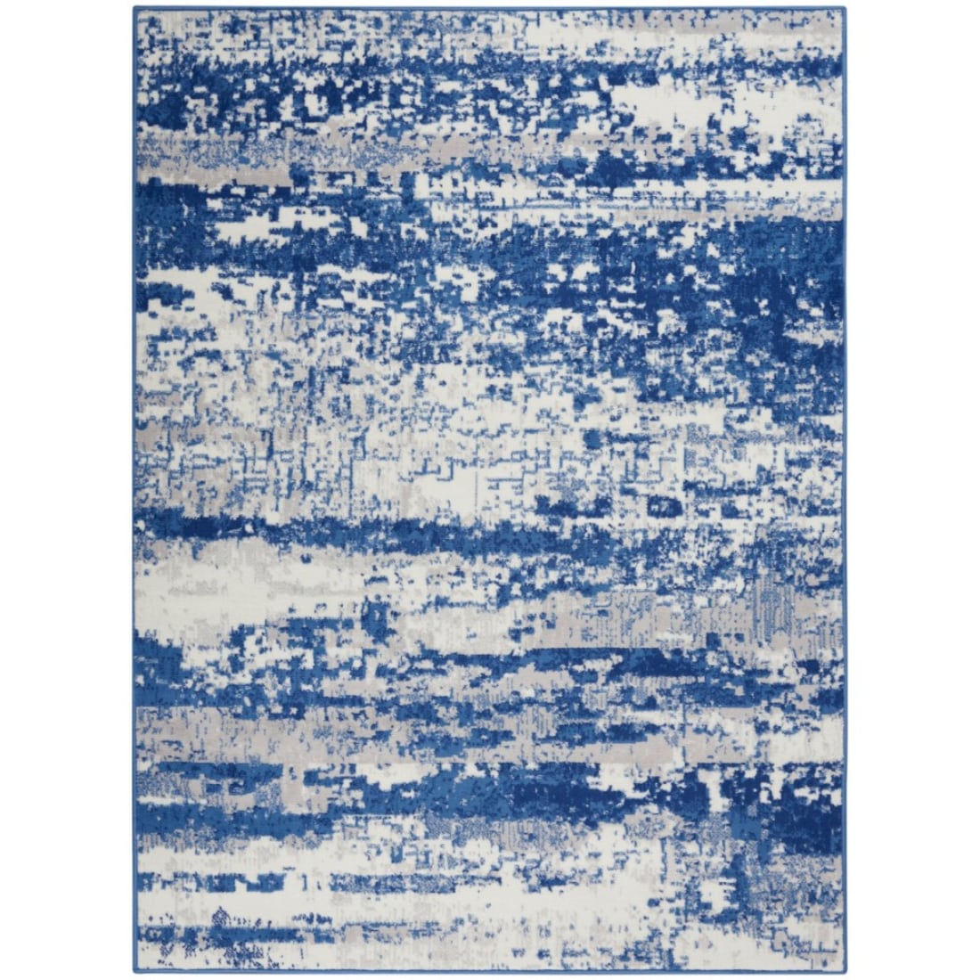 HomeRoots 4000385850 4 x 6 (ft) Polypropylene Ivory Navy Rectangular Indoor Abstract Area rug