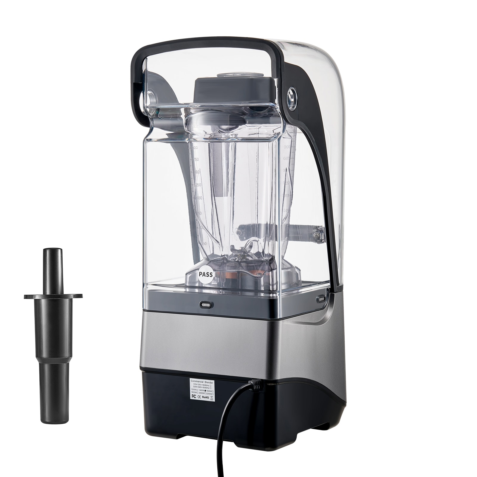 VEVOR DJYZSBJBJ25L7H74OV1 Blender for Smoothies 3-oz 3 -Speed Blender and food processor combo ( Gray )