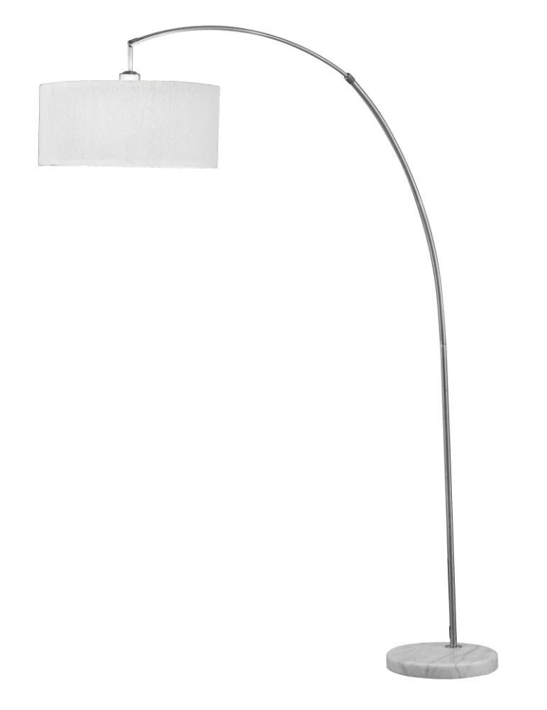 HomeRoots Amelia 78-in Brushed Nickel Marble Shaded Floor Lamp at Lowes.com