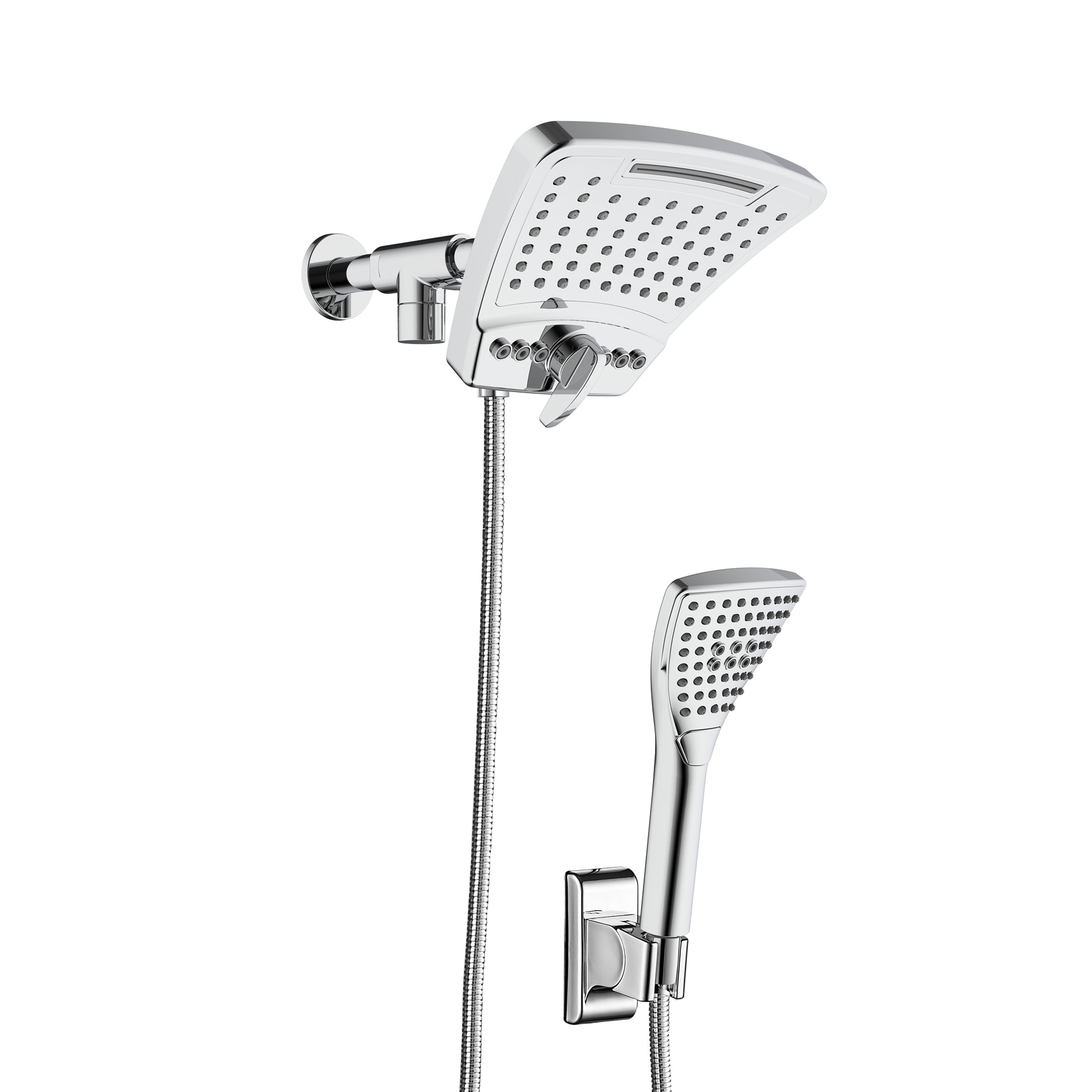 PULSE 1056-CH 6 -Settings Chrome 8-in Round Dual/Combo High Pressure Rain Shower Head 2.5 GPM