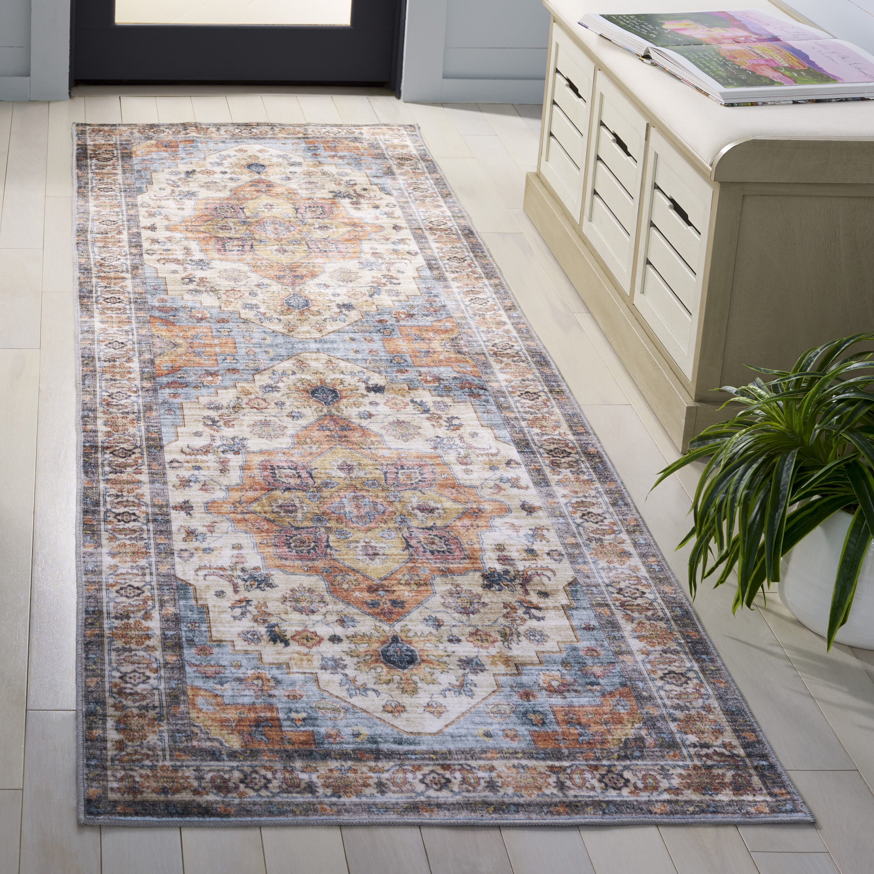 Arizona 326T Light Brown/Rust 3 x 8 Rectangular Runner rug