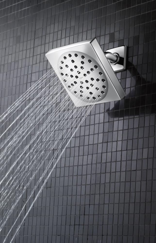 Moen 90 Degree Chrome 6.18in Square Fixed Rain Shower Head 2.5GPM (9.